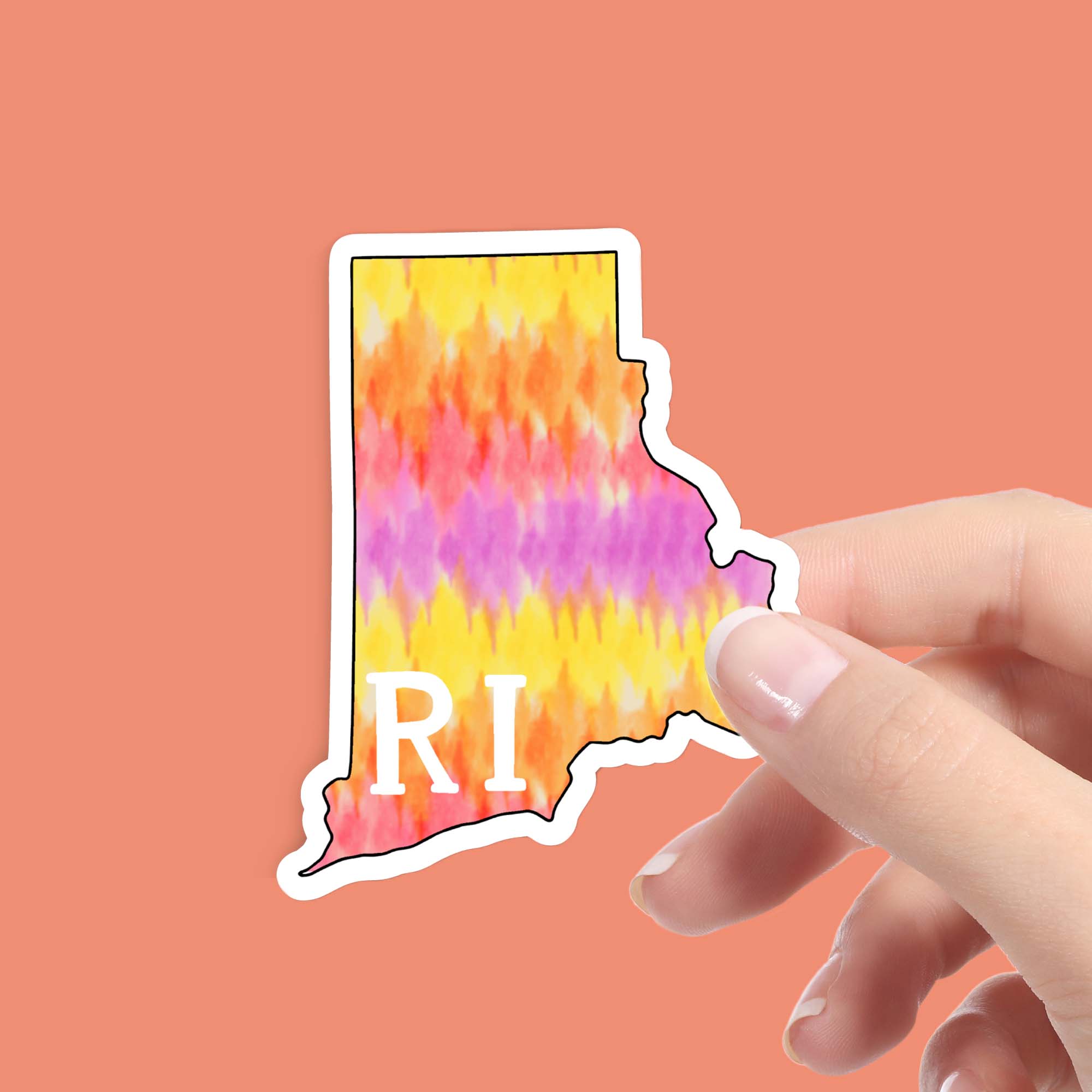  Rhode Island Tie Dye Stripes Sticker、mySite、elrpsem3k