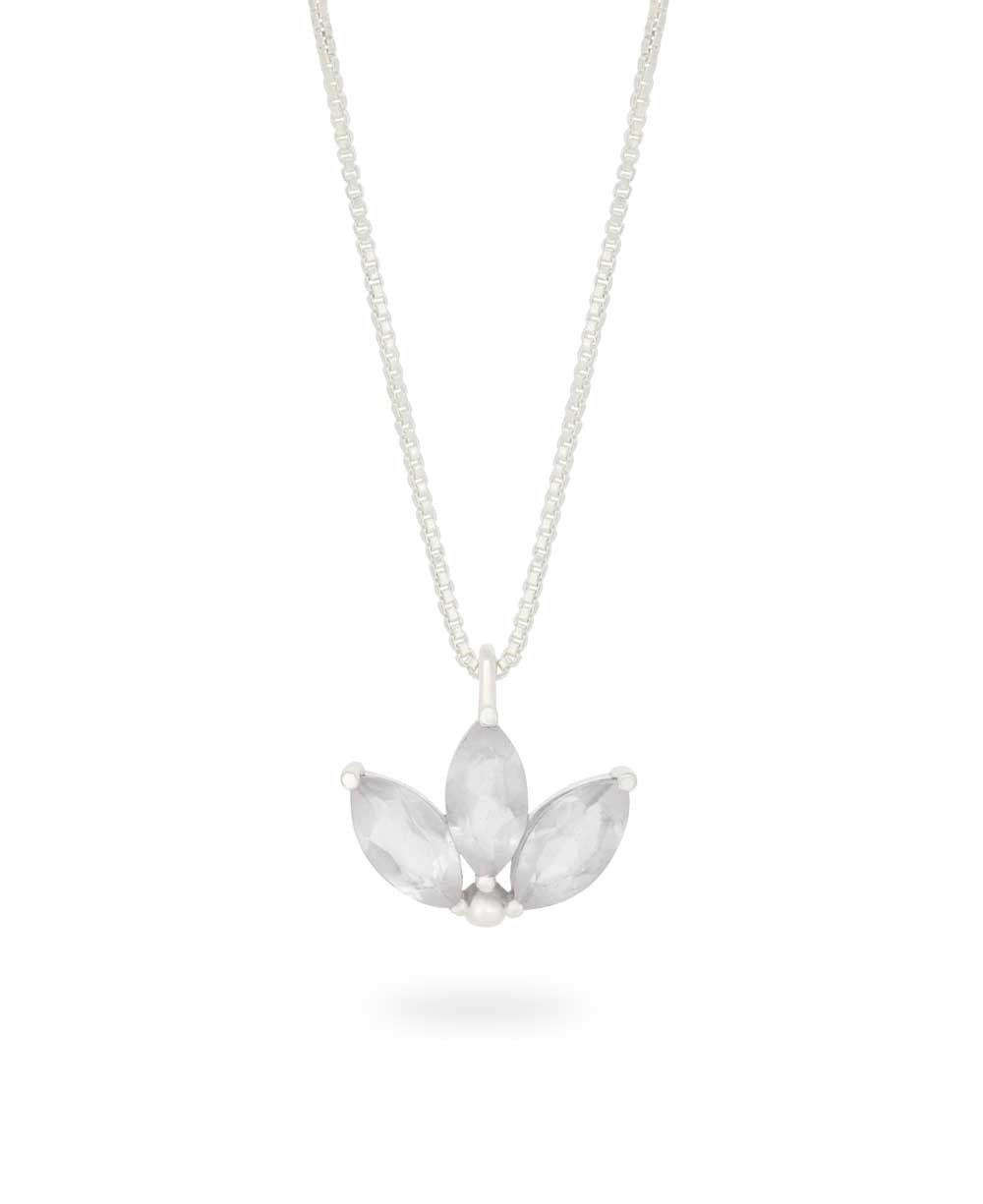Dainty Lotus Birthstone Sterling Silver Necklace、mySite、topwebapps