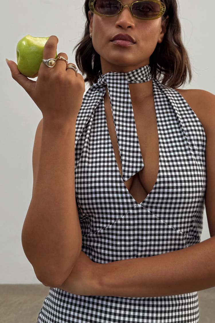 Gingham Halterneck Dress、mySite、solidvoid