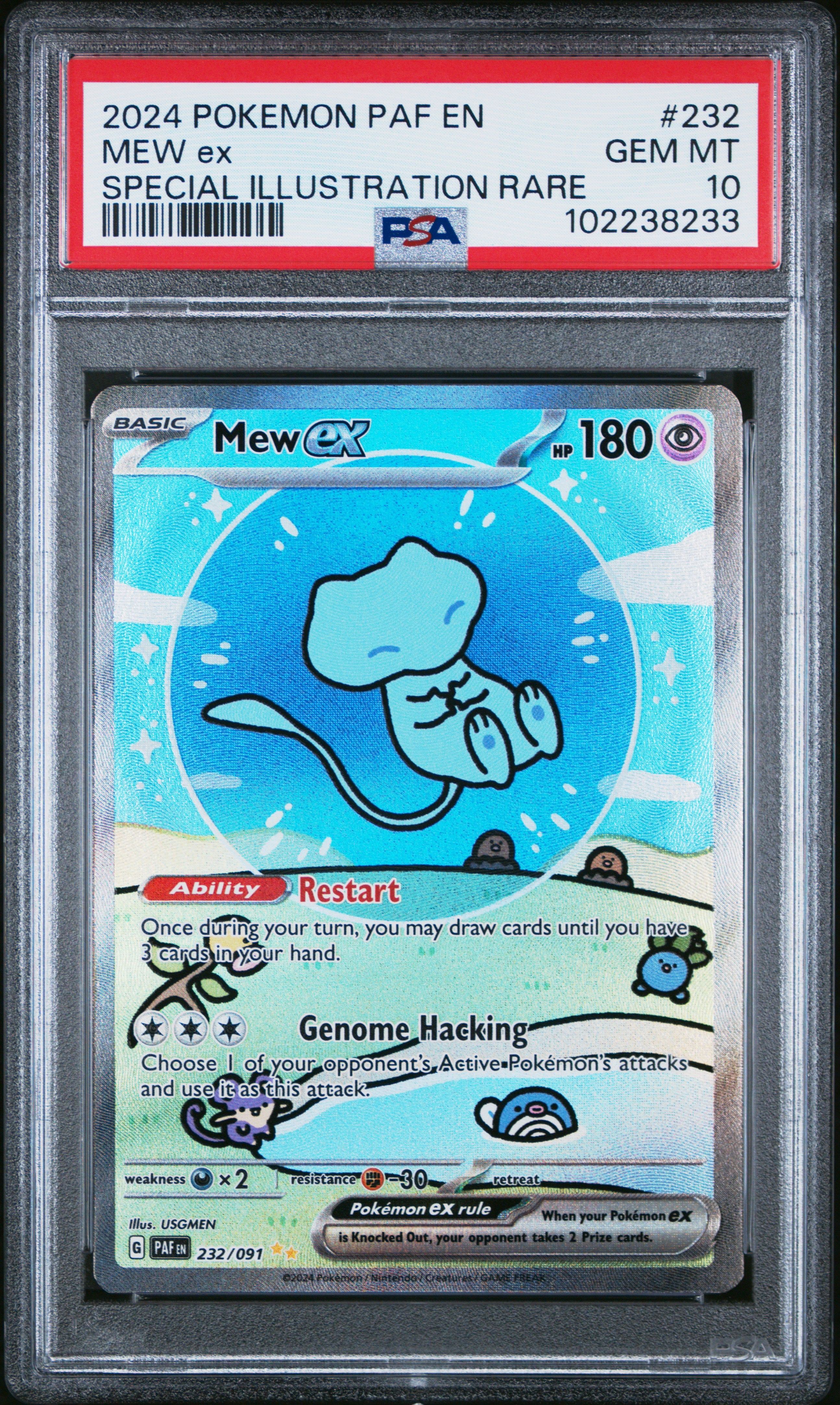 Mew Ex #232 Special Illustration Rare PSA 10 Paldean Fates 2024、mySite、waistdrama