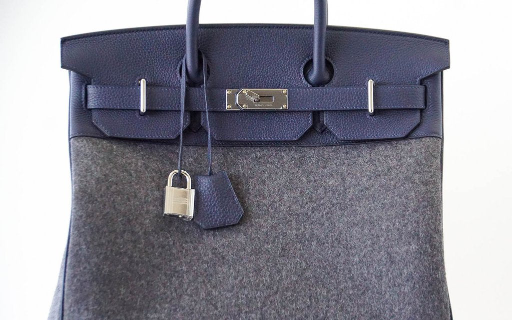 Hermès Birkin 40 HAC Gris Wool Blue Togo PHW Bag、mySite、garminoutage.com