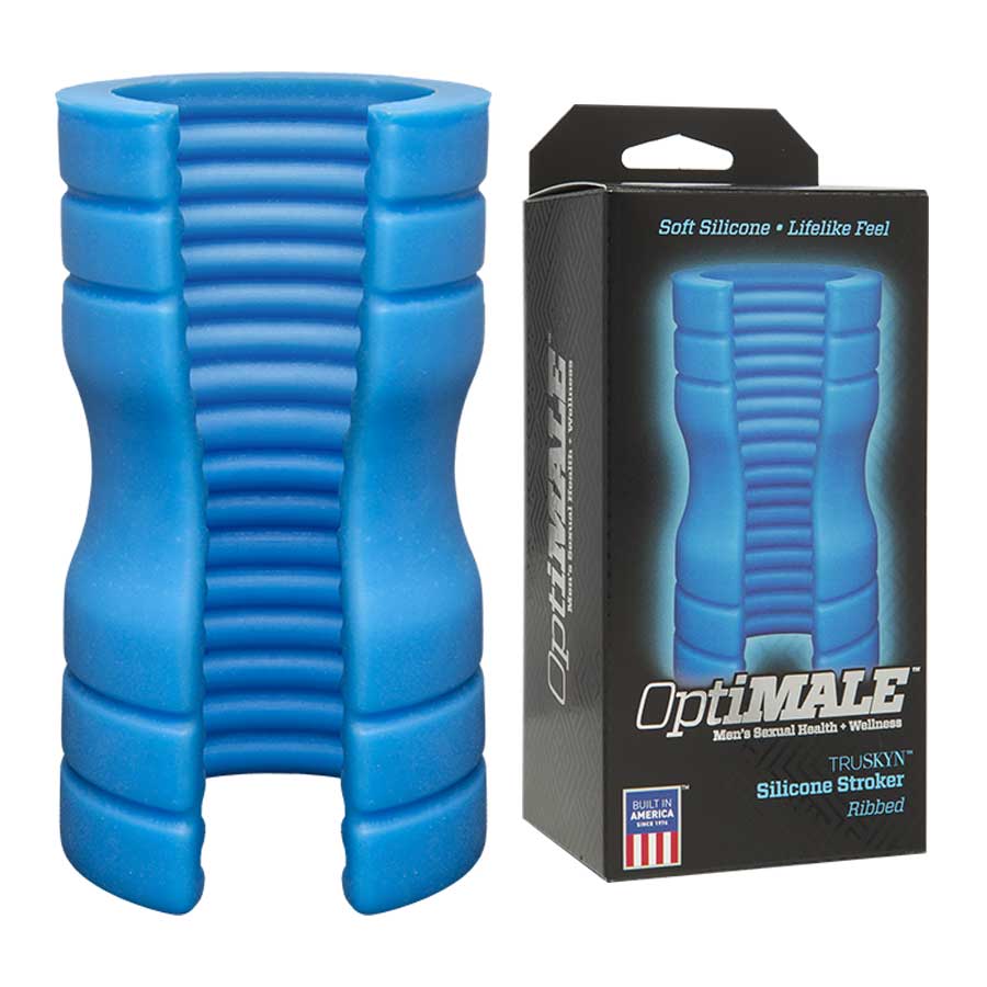 Platinum Silicone Split Sleeve Ribbed Male Masturbator & Stroker by Optimale、mySite、bottomscart