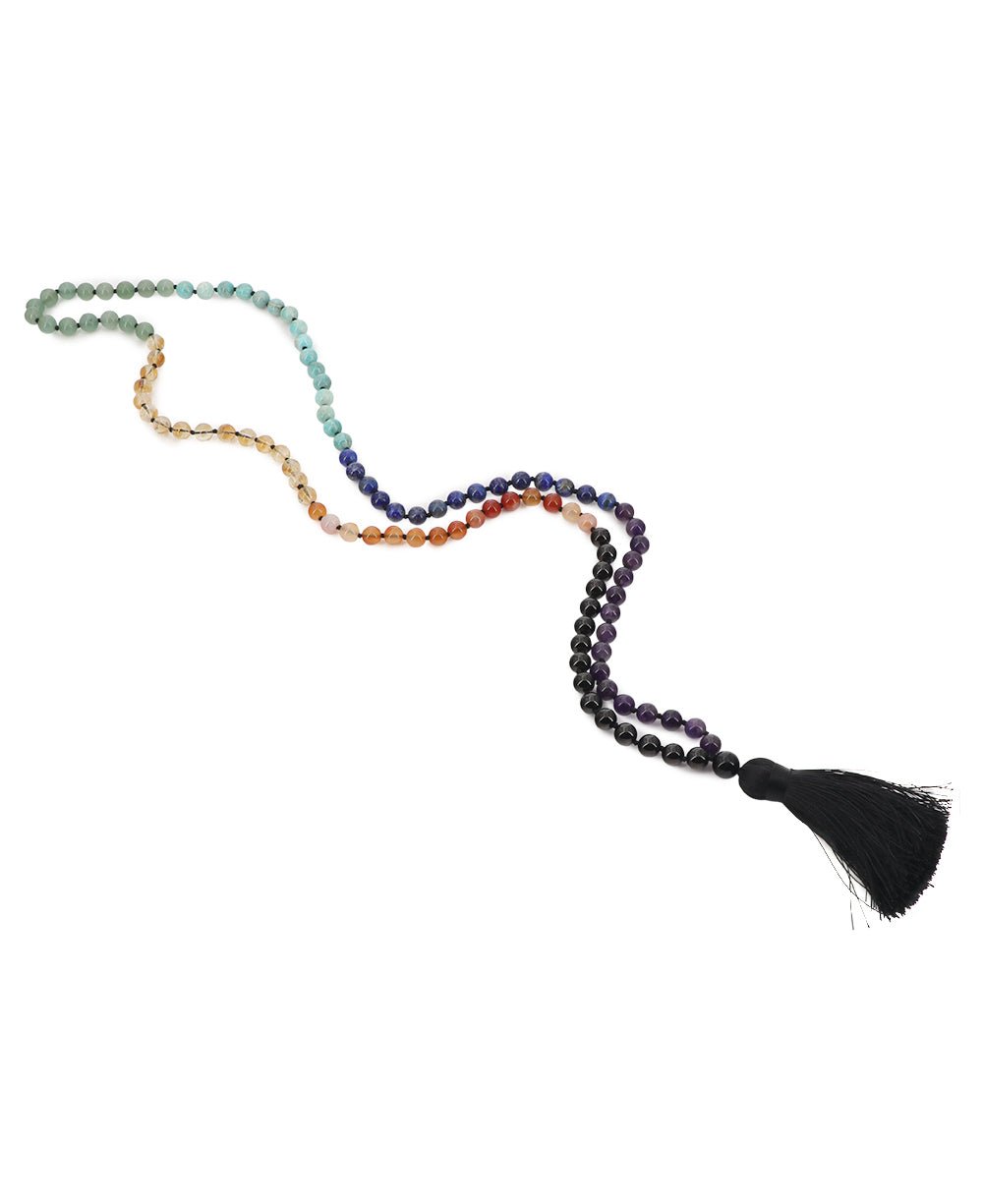 108 Knotted Gemstone Beads Chakra Meditation Mala、mySite、topwebapps