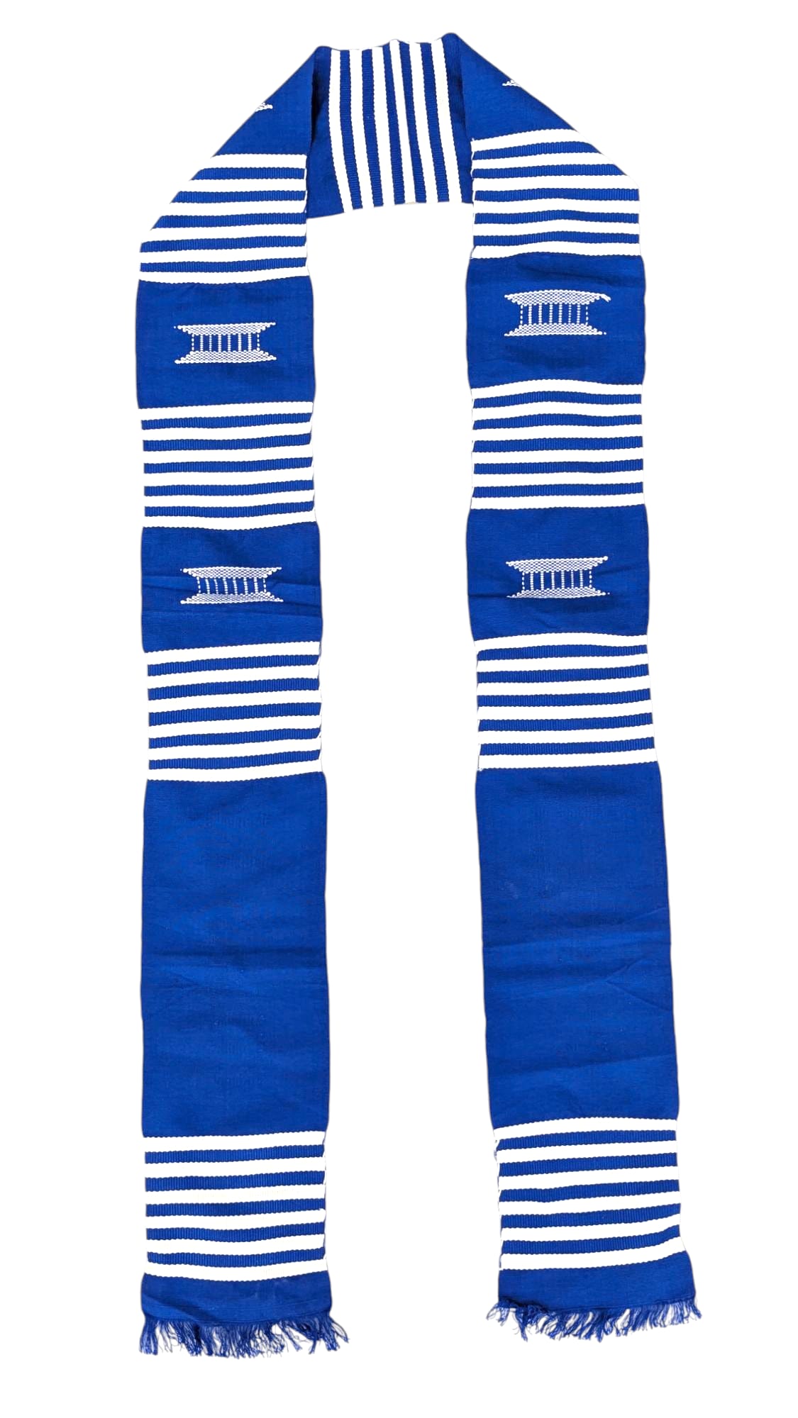 Dupsie's Ankofa Sky Blue Customized Blue White African Kente Cloth Sash Stole DPS251CZ、mySite、solidvoid