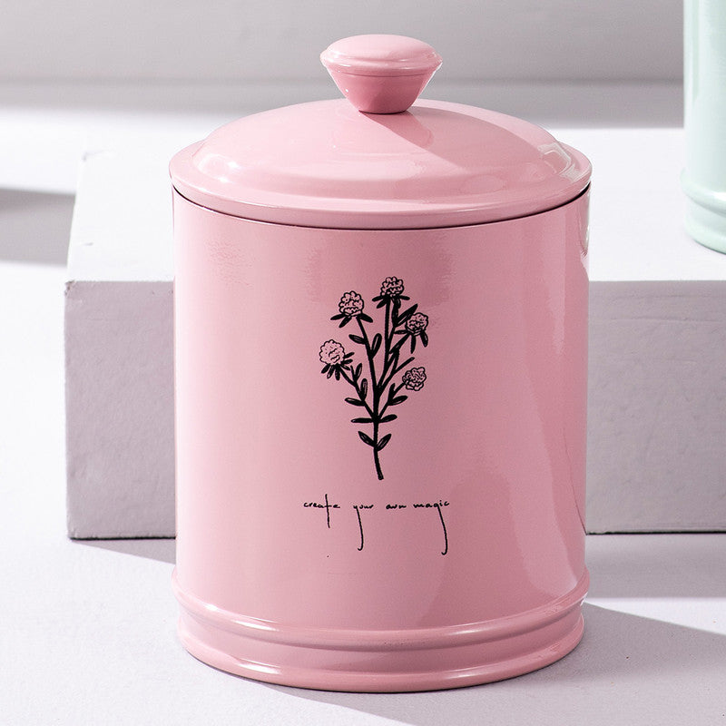 Stainless Steel Floral Jar Canister Set | Pink Green | Set of 2、mySite、camillekostekn
