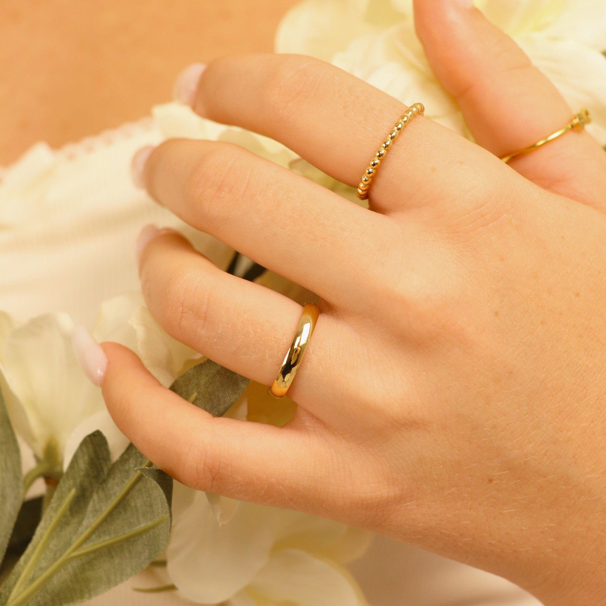 18K Gold PVD Stainless Steel Blank Ring / CFR0264、mySite、dreamappss