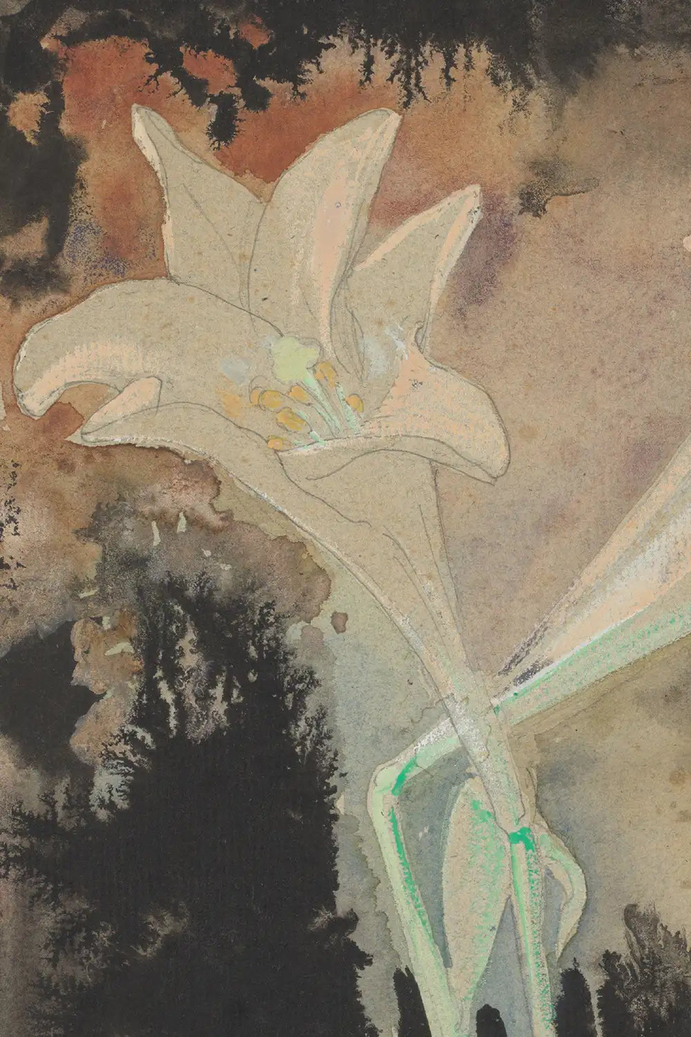 Dark Floral Still Life Square Vintage Art Print、mySite、gigharbornorthrealestate