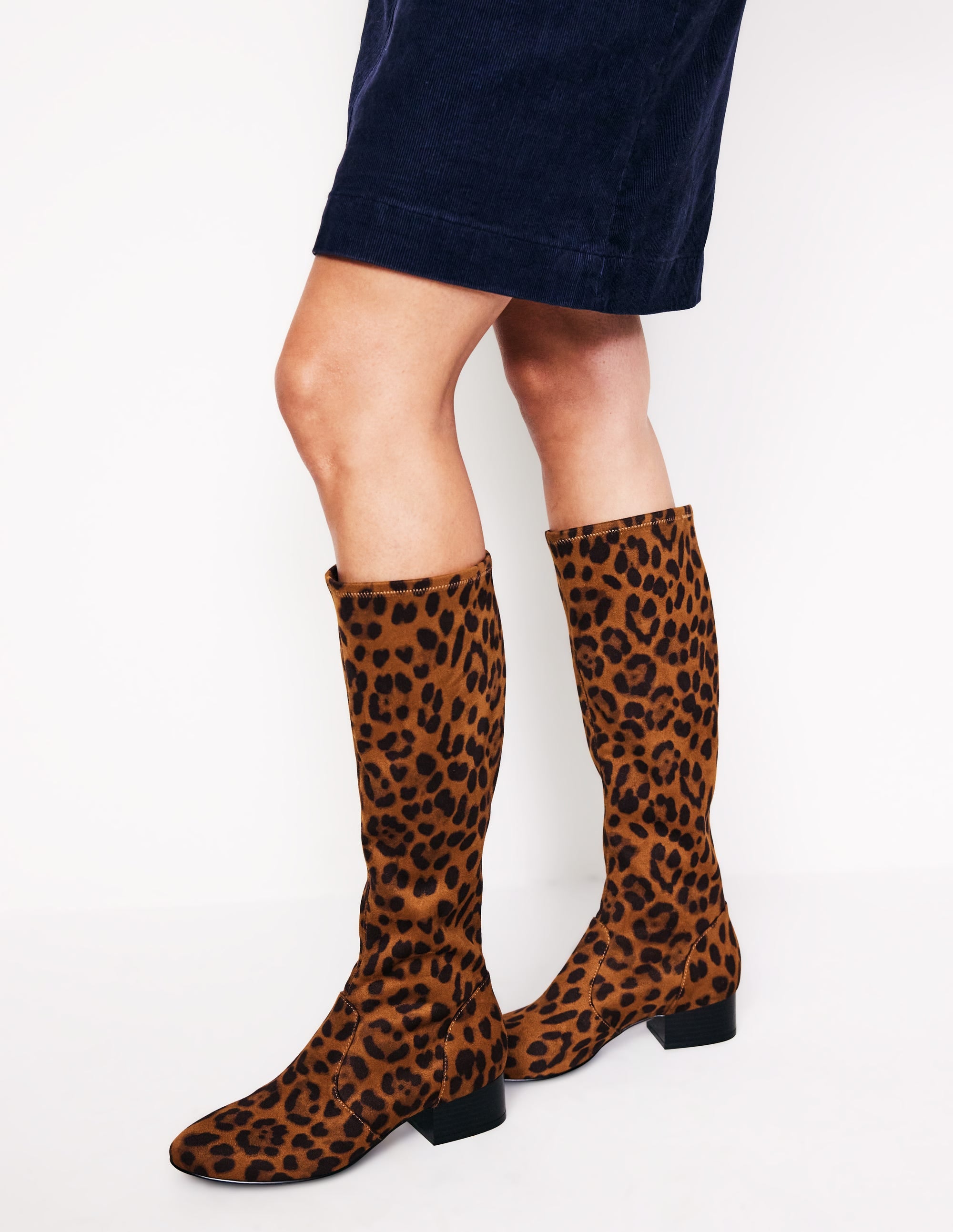  Flat Stretch Knee Boots-Leopard、mySite、ashleygrahame