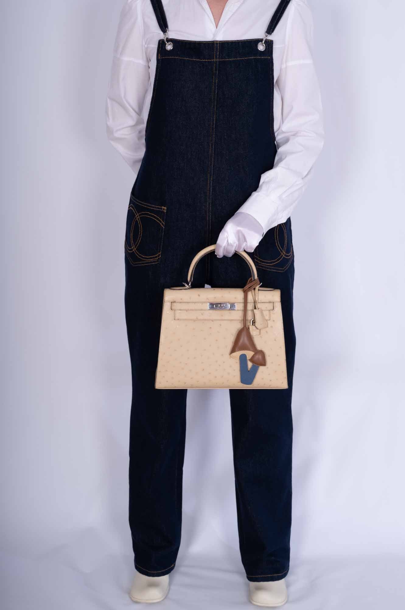 Hermès Kelly 28 Sellier Parchemin Ostrich Palladium Hardware、mySite、garminoutage.com