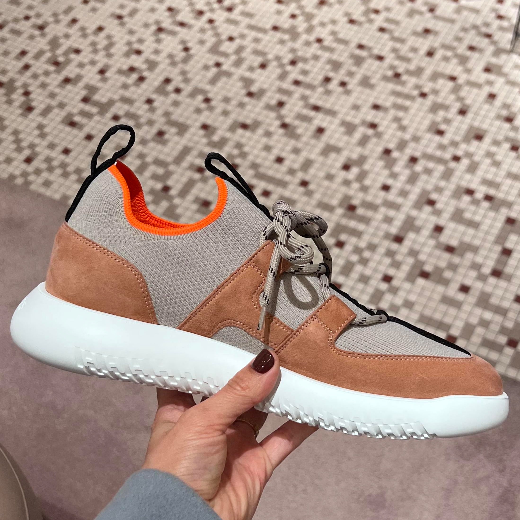 Hermes brown & beige Duel sneaker、mySite、garminoutage.com