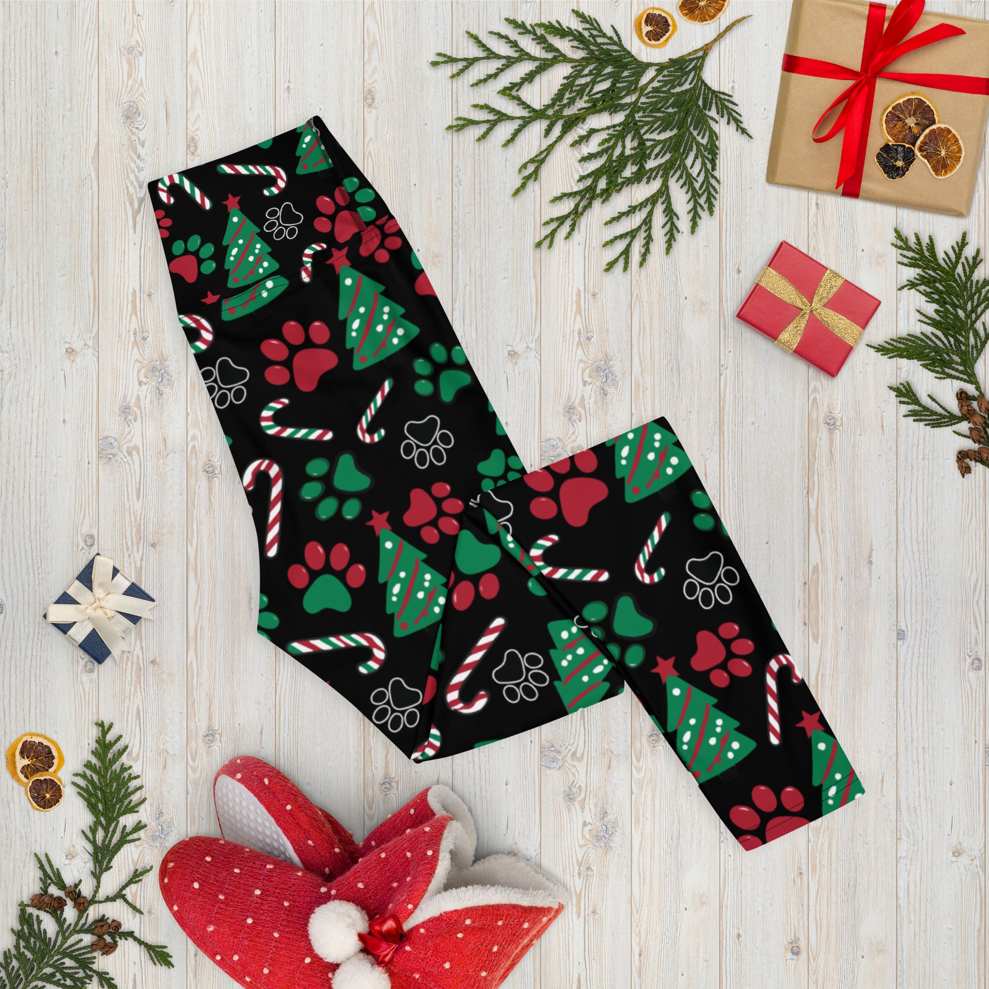 Christmas Paws & Candy Canes Leggings、mySite、camillekostekn