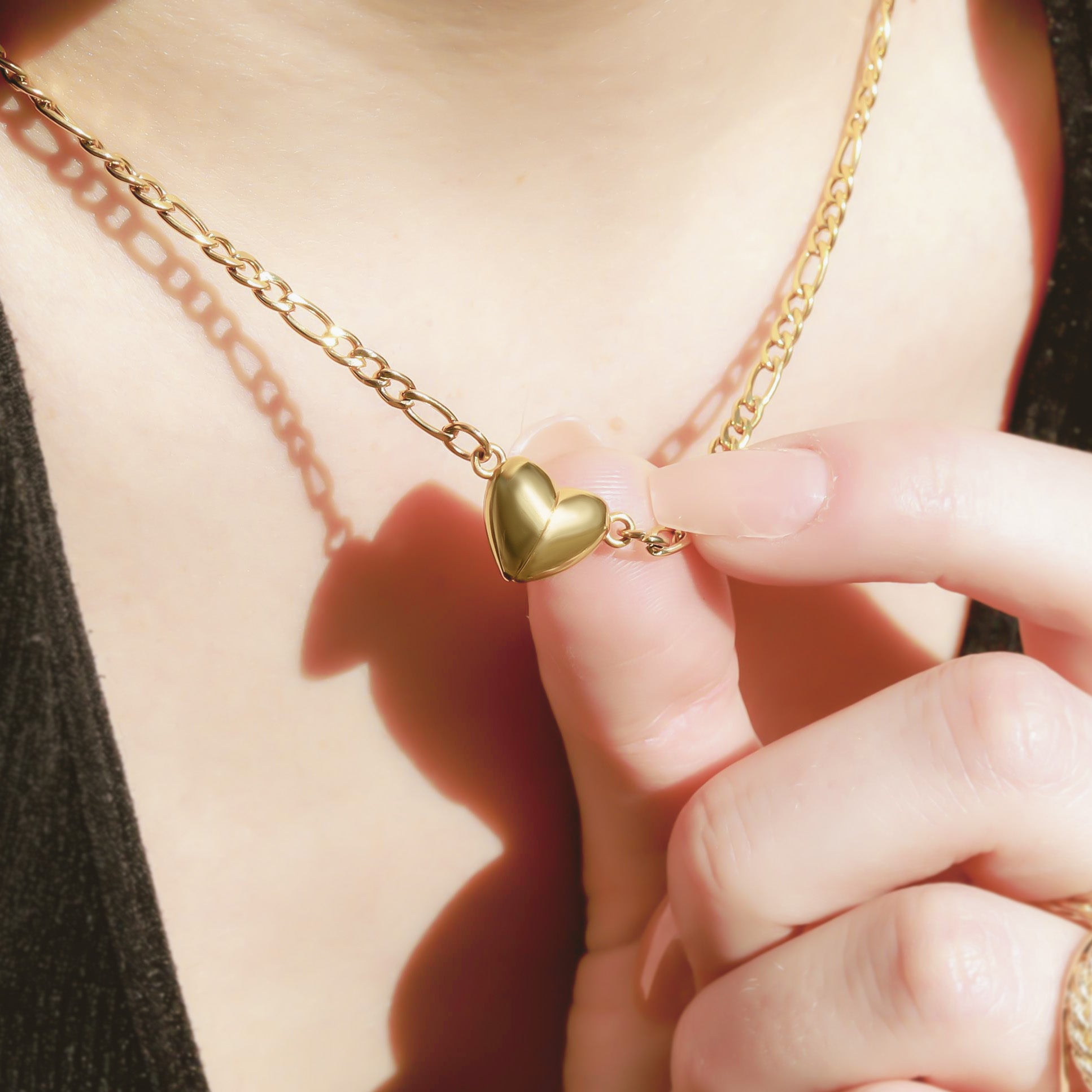 18K Gold PVD Stainless Steel Heart Magnetic Clasp / SBB0328、mySite、dreamappss