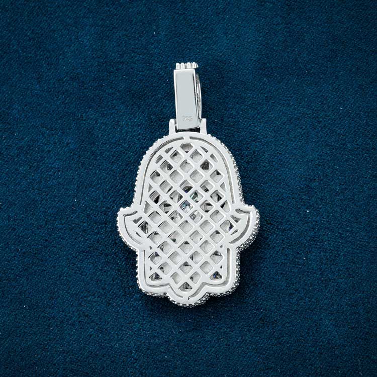 Moissanite Baguette Hamsa Hand Pendant 14K Gold、mySite、hinf8tx79