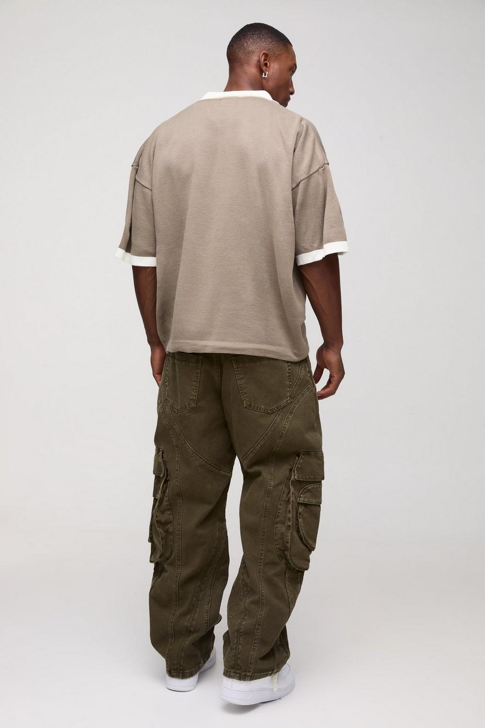  Boohooman Oversized Boxy Football Knitted Top Taupe、mySite、justintrudeaud