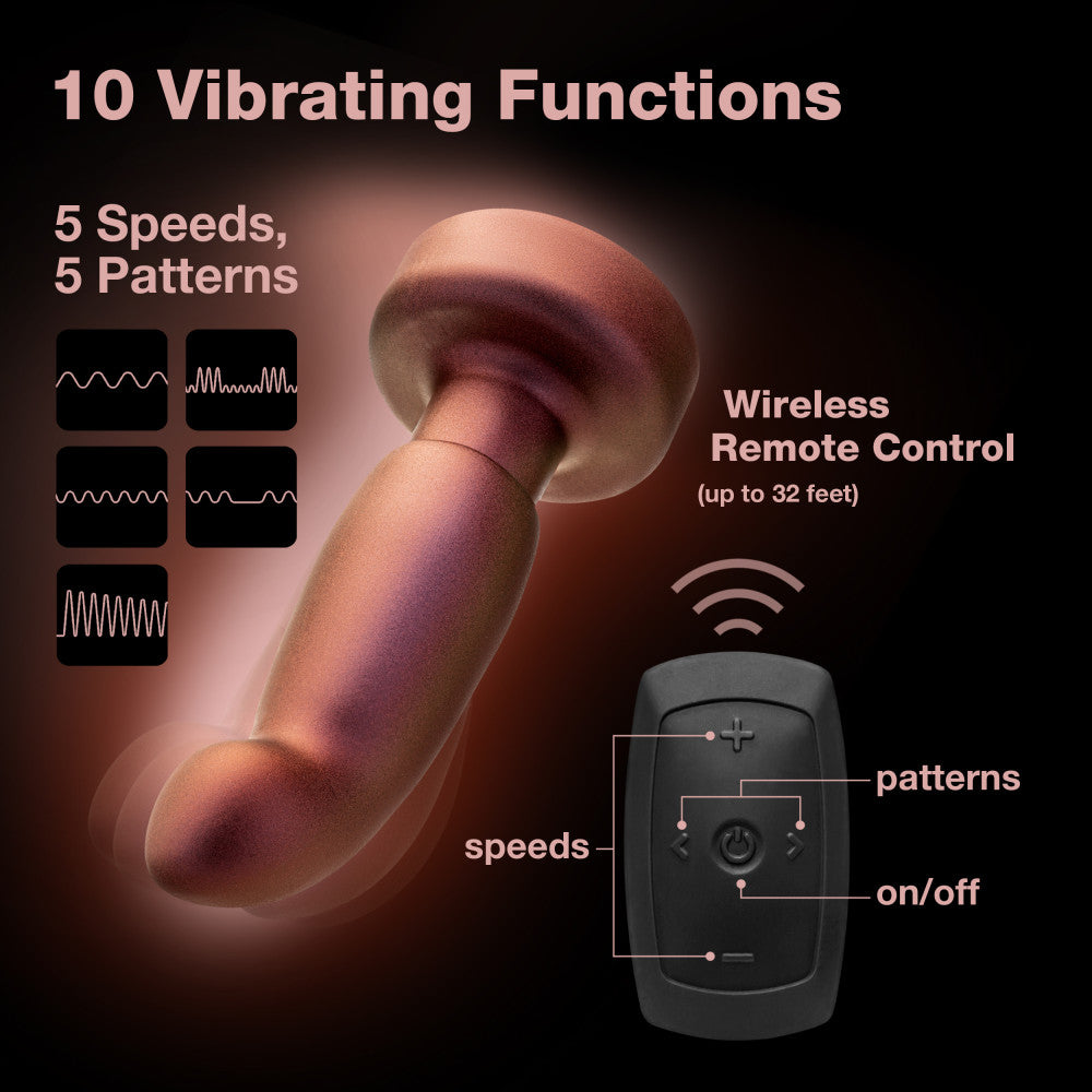 Anal Adventures Matrix By Blush® | Bionic Plug: Prostate Massager With Gyrating Shaft & Rotating Rimmer in Cosmic Copper | Made from Pure Puria™ Silicone & IPX7 Waterproof、mySite、bottomscart