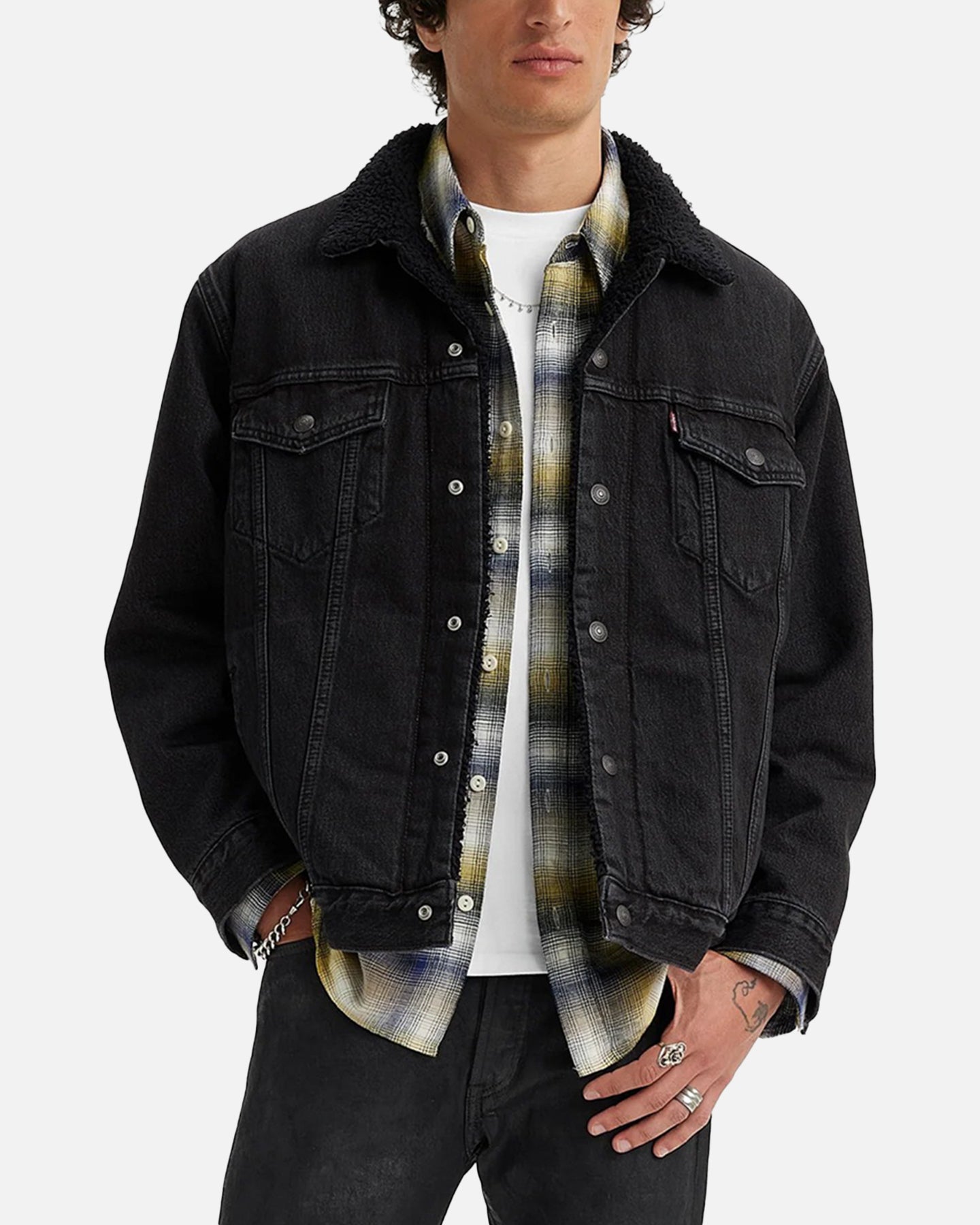 Levi Strauss And Co Relaxed Fit Sherpa Trucker Jacket Black、mySite、zt4zffjzw