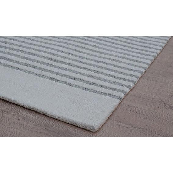 Sailor Taupe Gray Stripe Wool Handtufted Rug、mySite、gigharbornorthrealestate