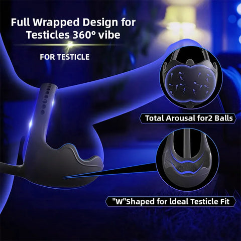 Intense Pulse Pro Vibrating Cock Ring & Prostate Massager with Dual Motors