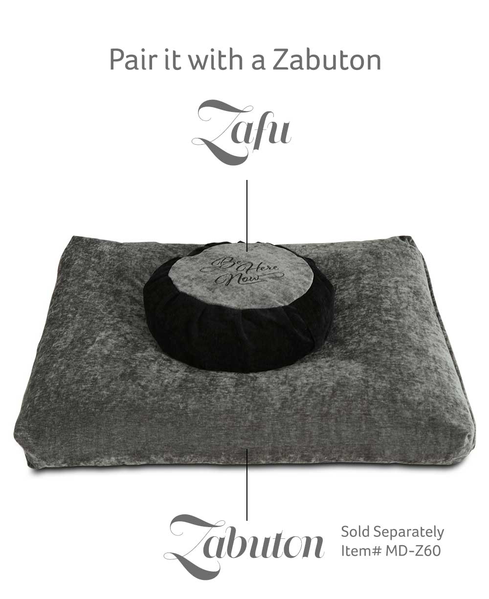 Grey Black Be Here Now Zafu Meditation Cushion、mySite、topwebapps