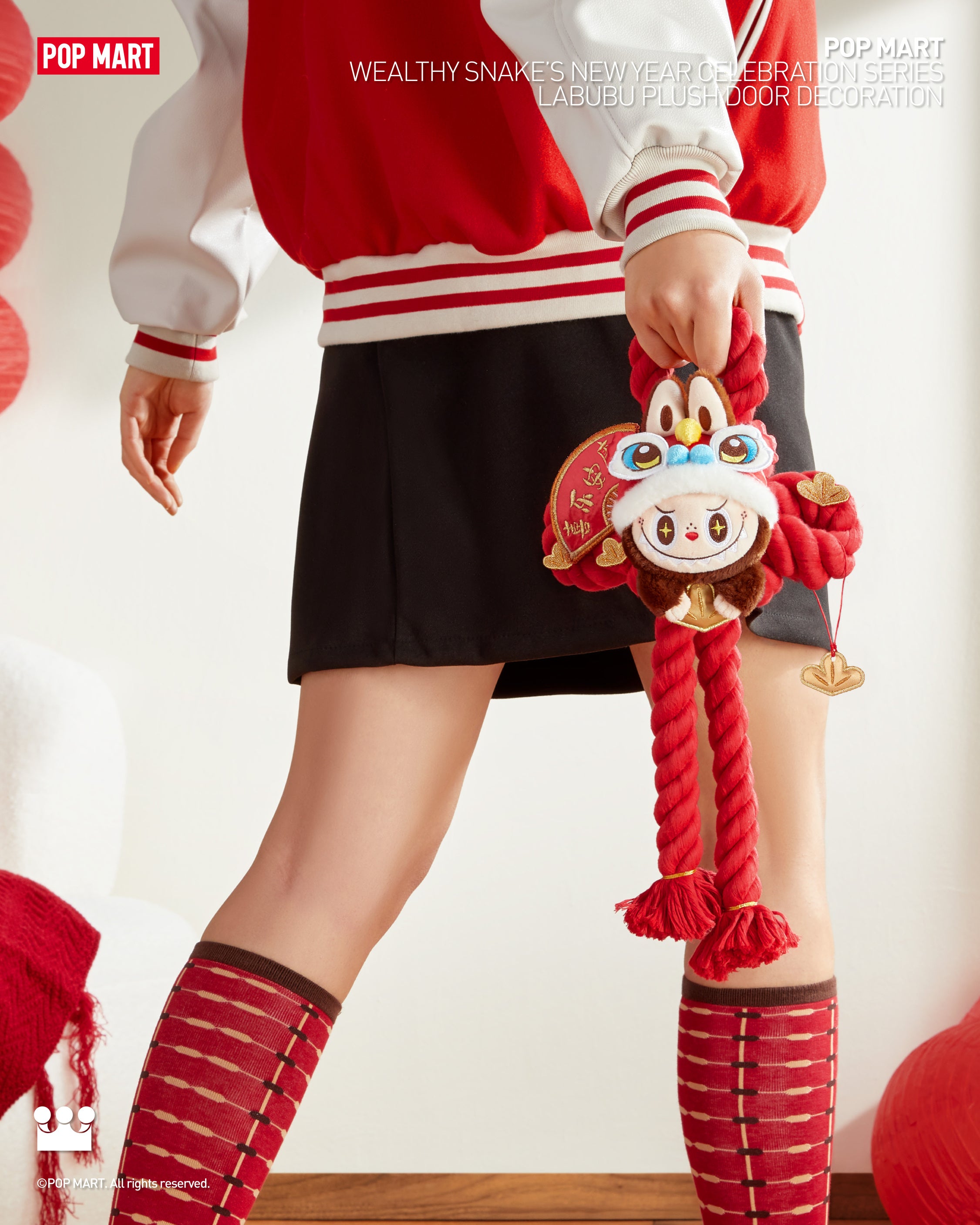  POP MART Wealthy Snake's New Year Celebration Series-LABUBU Plush Door Decoration、mySite、greenlandpopulation