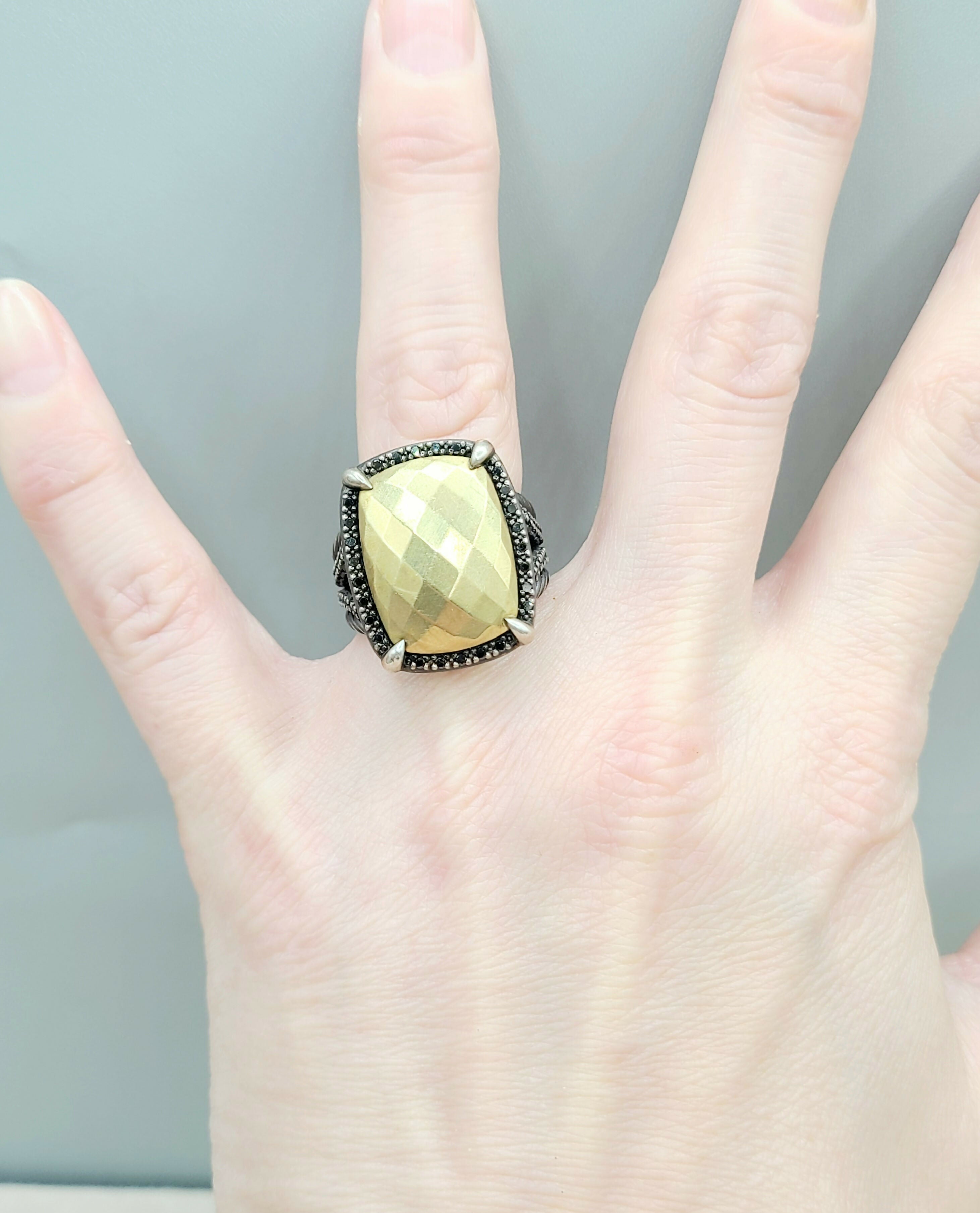 David Yurman Chatelaine Oblong Ring Black Diamonds & Gold、mySite、hinf8tx79