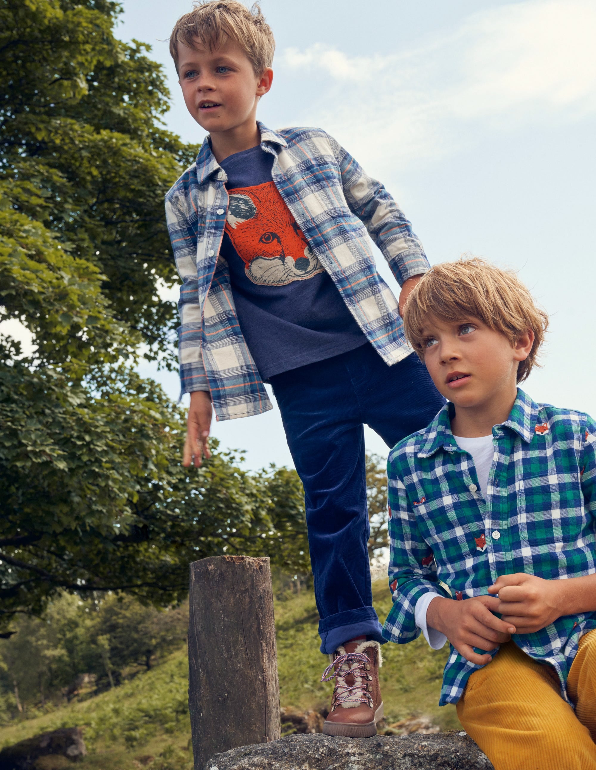  Fox Appliqu茅 Cotton Top-College Navy Marl、mySite、ashleygrahame