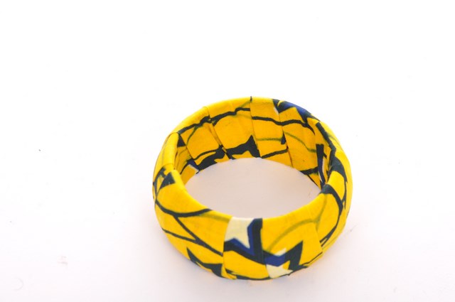 Yellow Blue African Print Bangle-DPBG3010B、mySite、solidvoid