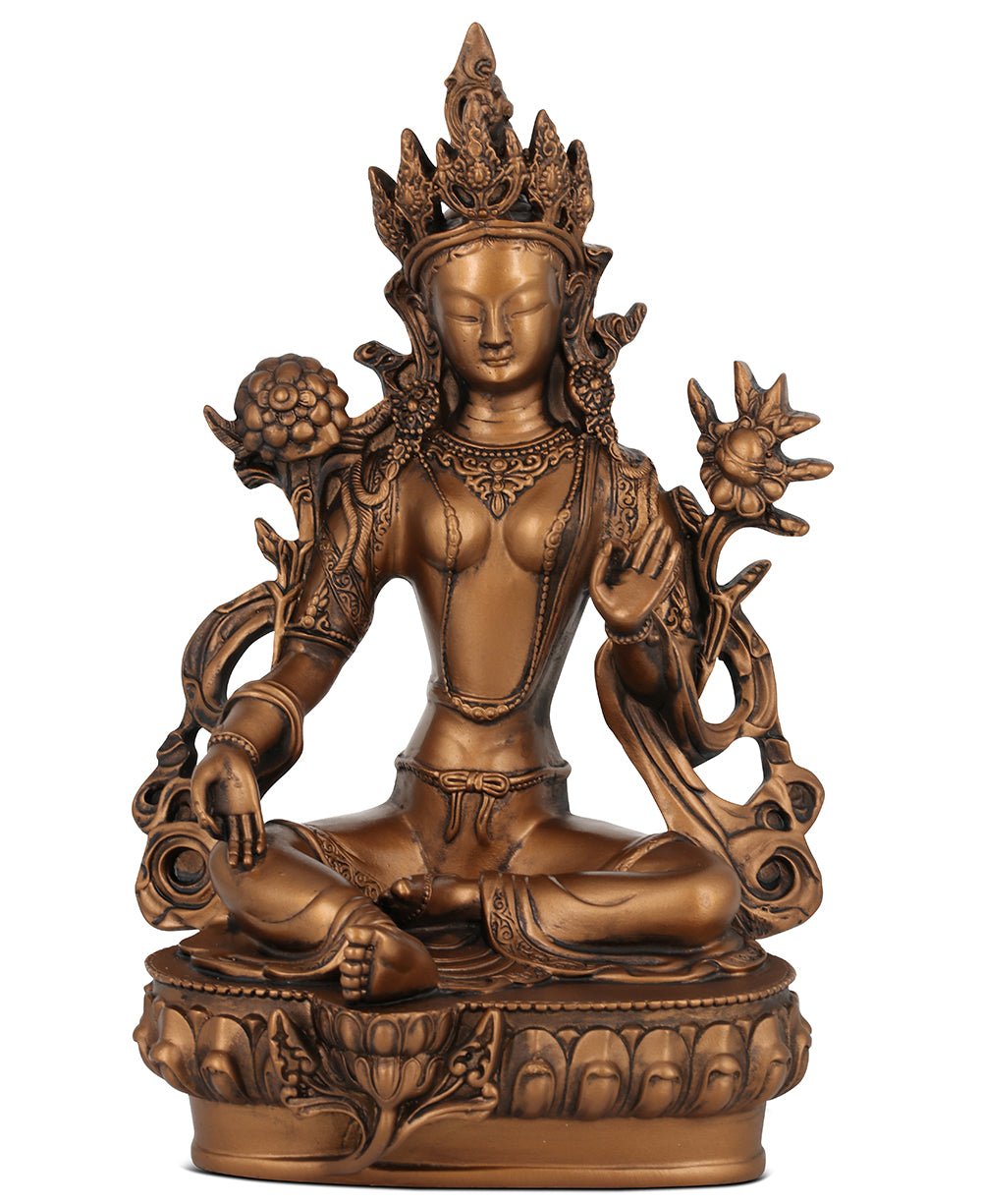 Green Tara Statue, Bronze Finish、mySite、topwebapps
