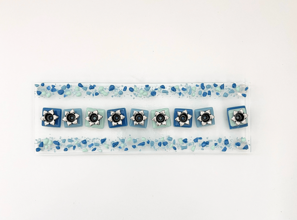 Fused Glass Menorah - Blue、mySite、topwebapps