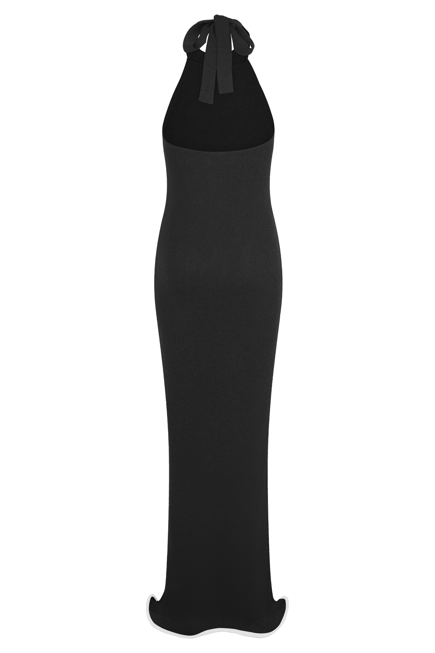 Melodie Halter Knit Maxi Dress - Black/White、mySite、solidvoid