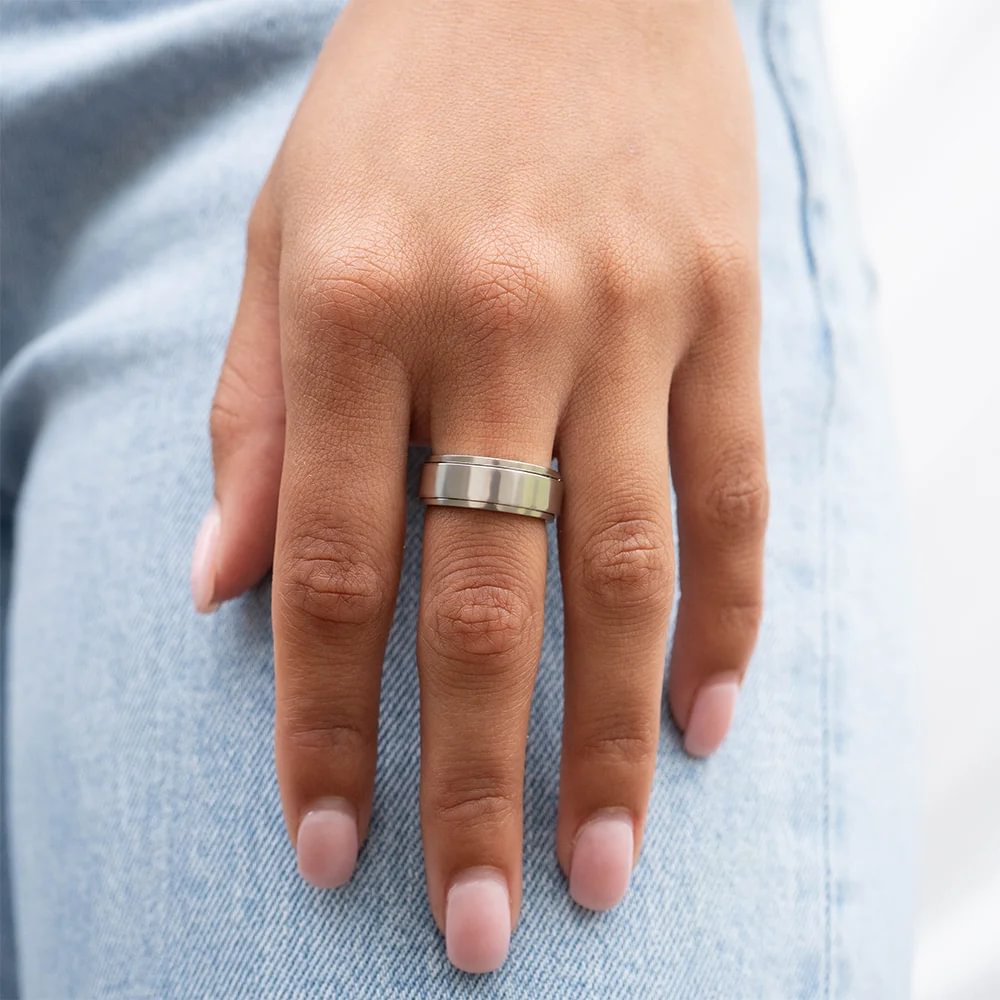 Stainless Steel Polished Spinner Ring / SRJ0004、mySite、dreamappss