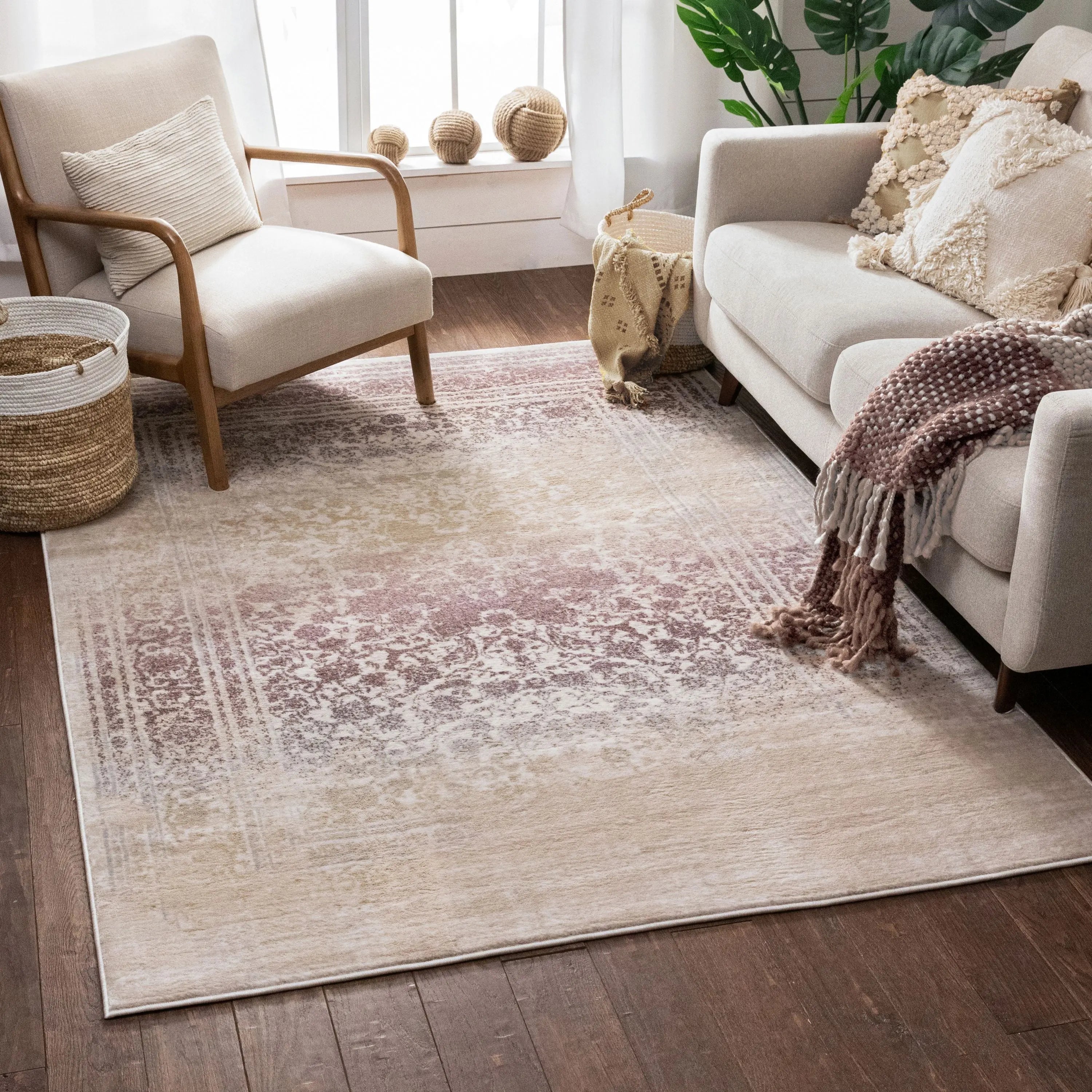 Melange Lavender Vintage Modern Rug、mySite、gigharbornorthrealestate
