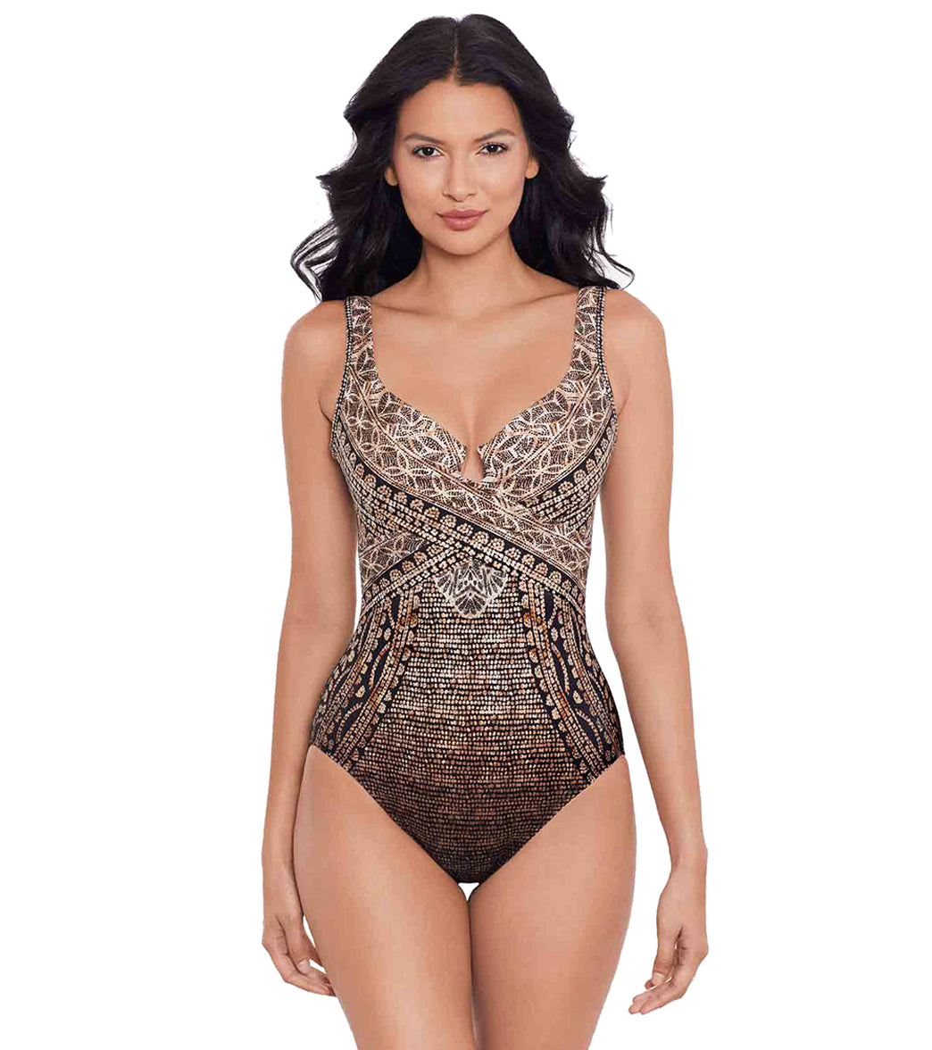 Miraclesuit Women's Cappadocia Criss Cross Escape One Piece Swimsuit、mySite、noshort