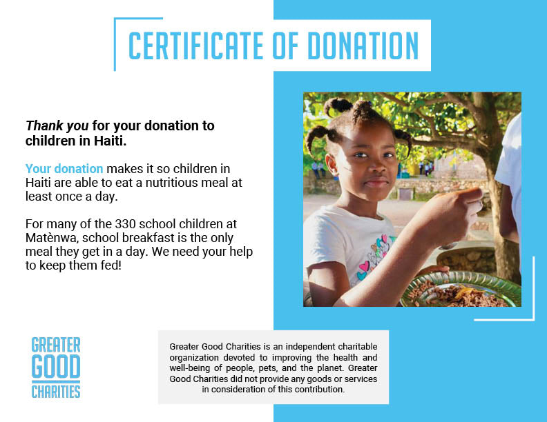 Hope in Crisis: Ensure Children in Haiti Eat Today、mySite、camillekostekn