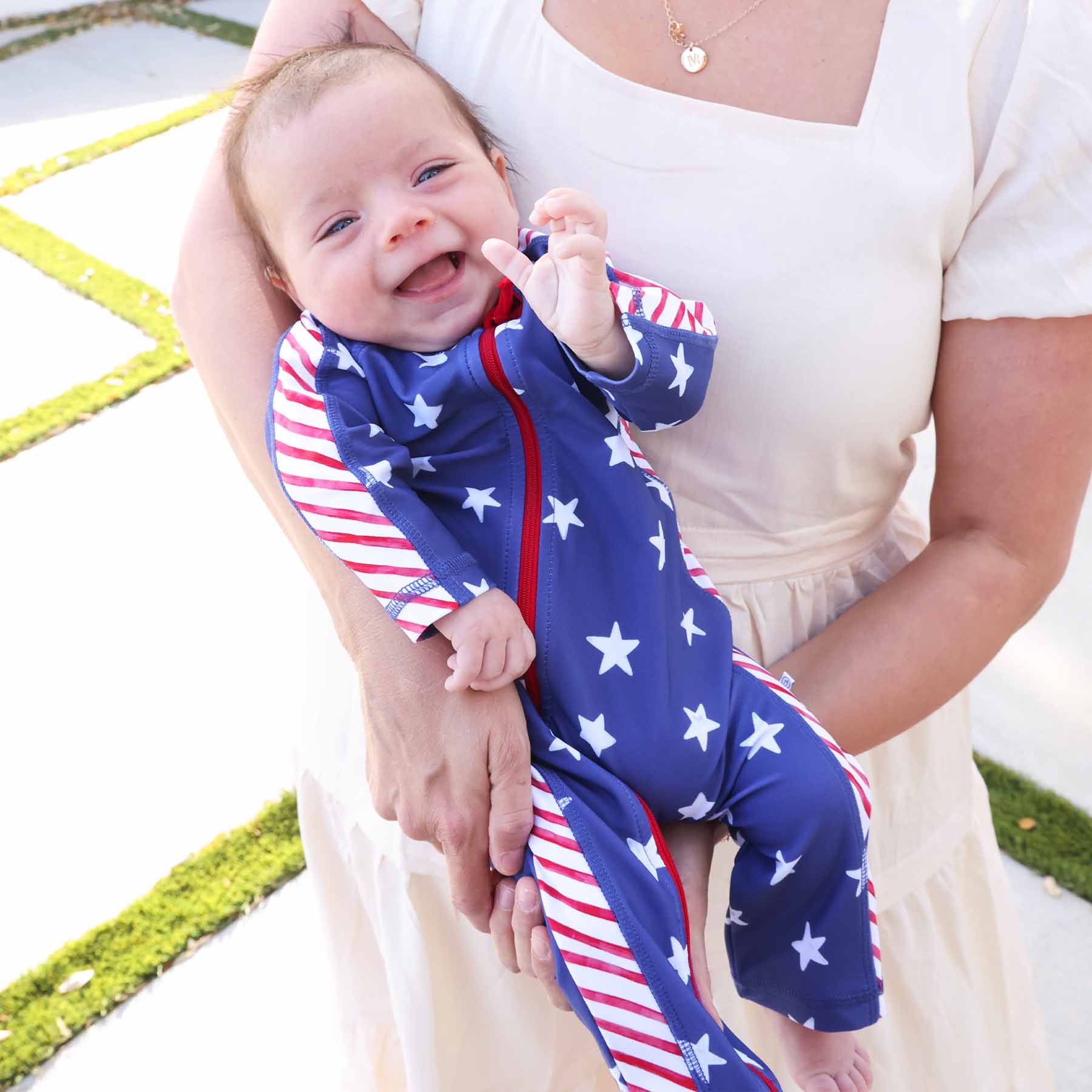  Long Sleeve Rash Guard Swim Romper Full Length | Star-Spangled Summer、mySite、layawaytickets