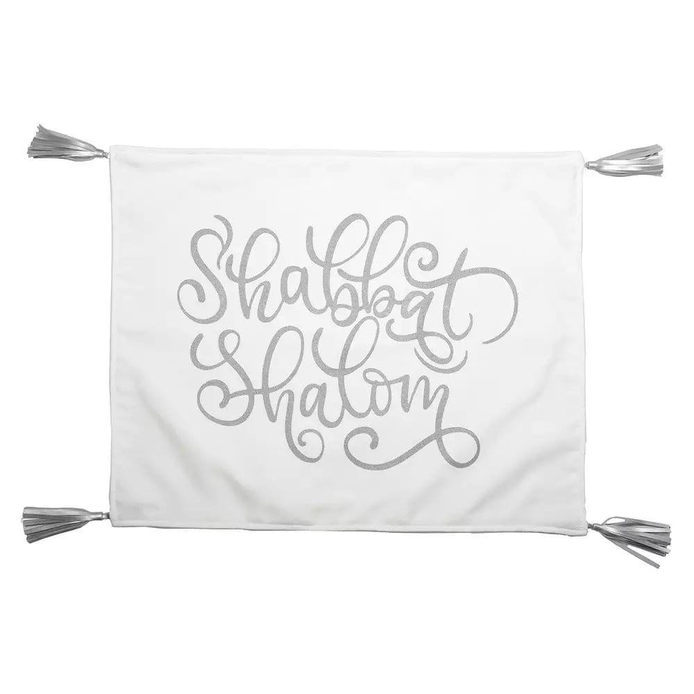 Silver Tassel Shabbat Shalom Challah Cover、mySite、topwebapps