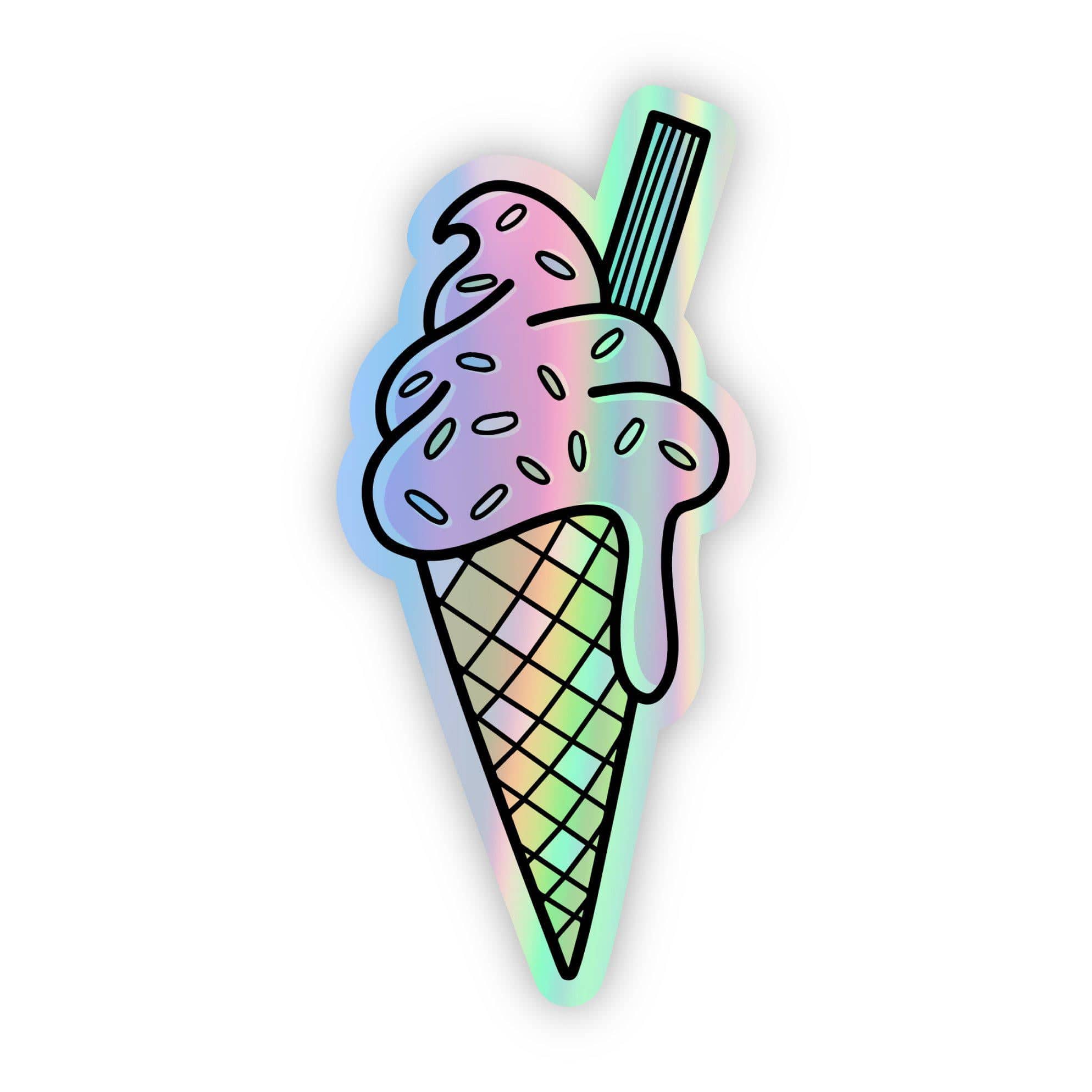  Ice Cream Cone Holographic Sticker、mySite、elrpsem3k
