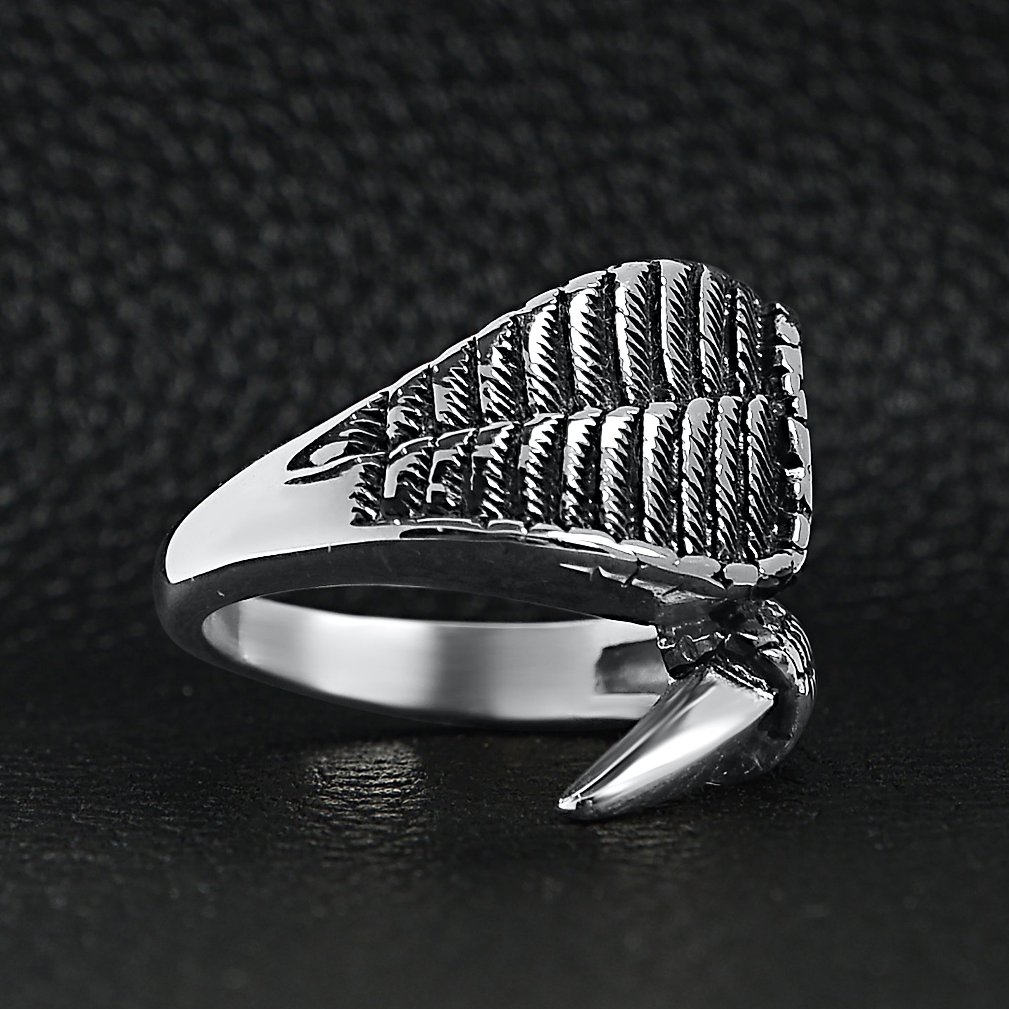 Stainless Steel Dragon Claw And Angel Wing Ring / SCR4007、mySite、dreamappss