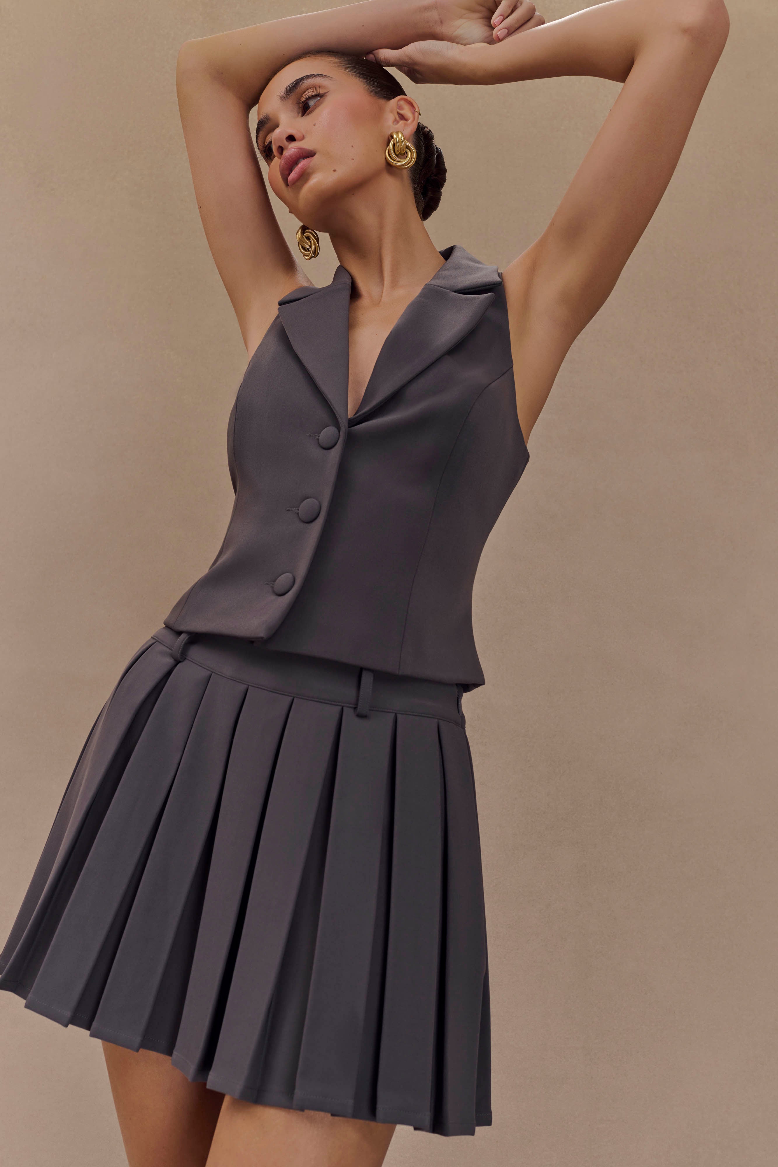 Mura Suiting Vest - Charcoal、mySite、solidvoid