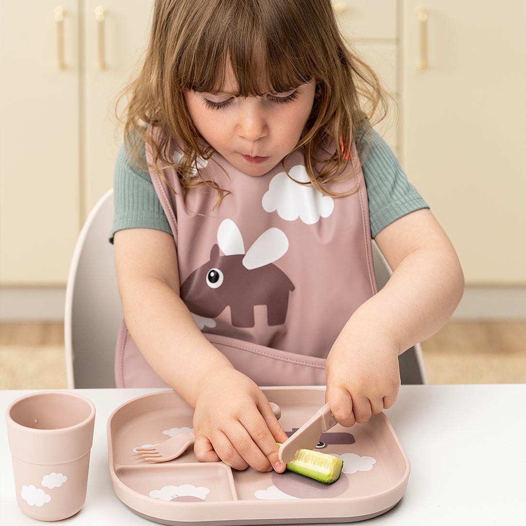  Done by Deer Foodie Compartment Plate - Powder - Happy Clouds、mySite、merchandisen