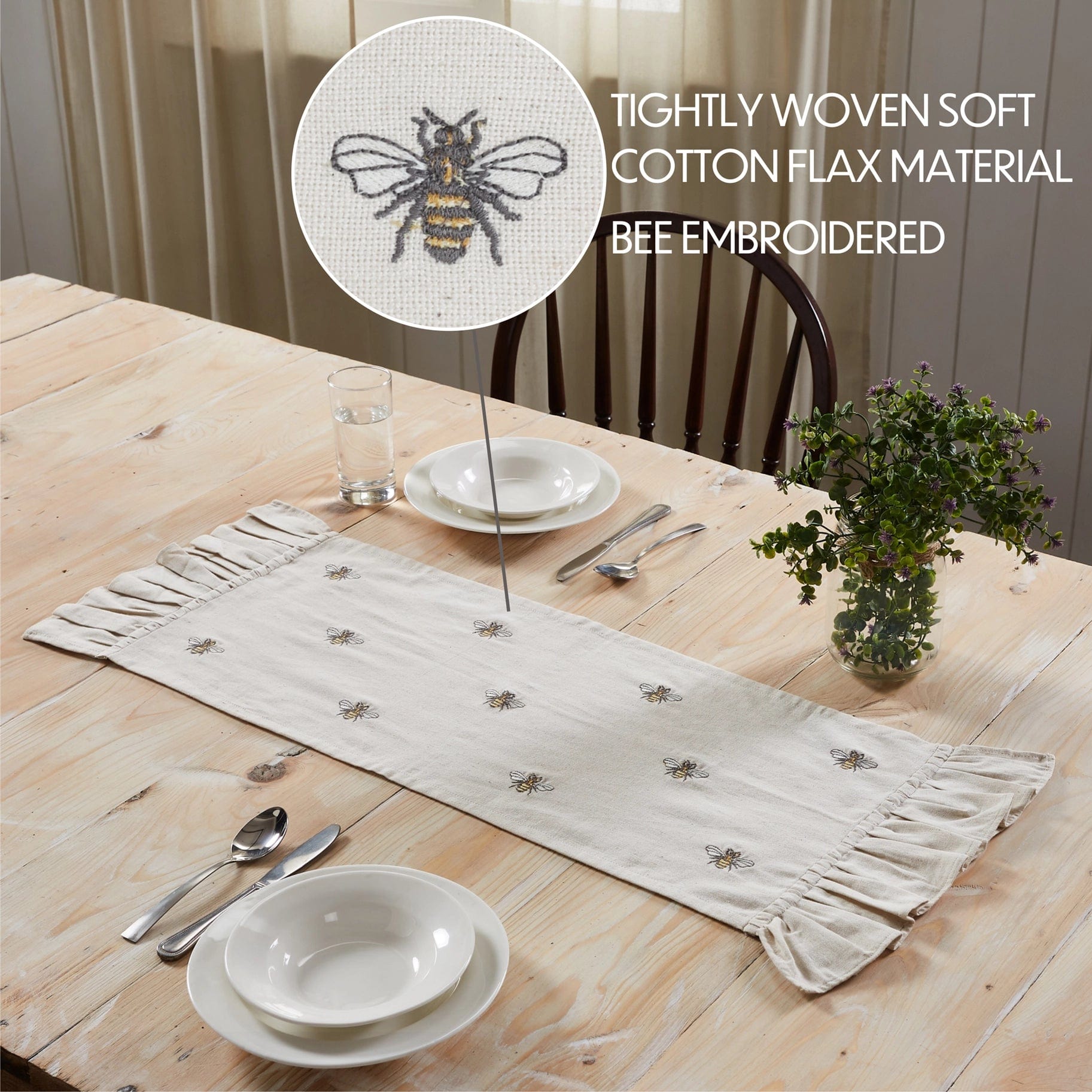 Embroidered Country Bee Table Runners & Placemats、mySite、g9winljtr