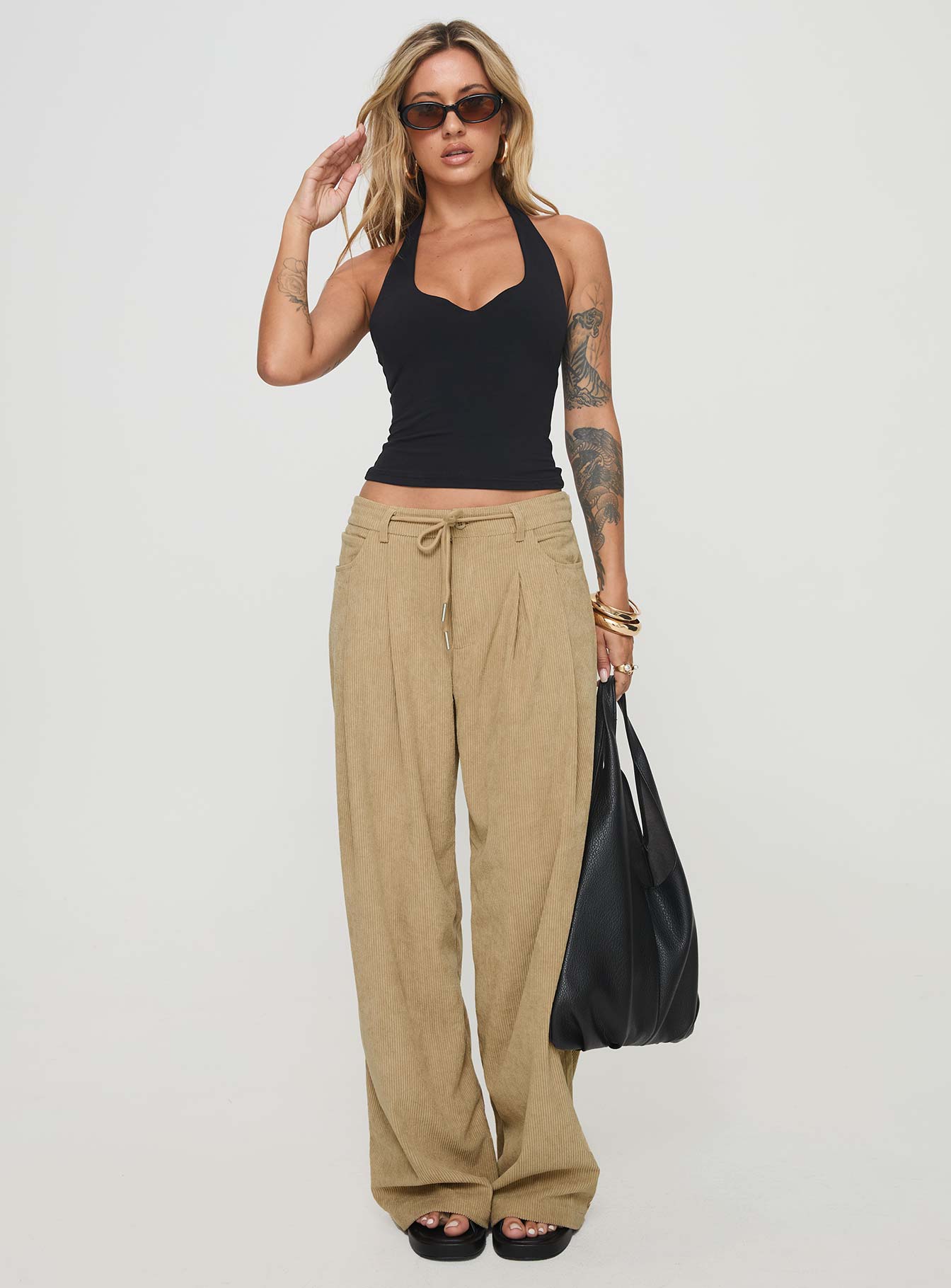 Slouched Tie Up Pant Latte、mySite、solidvoid