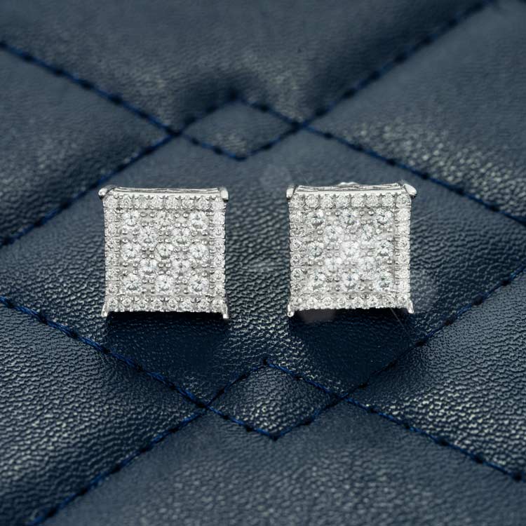 9MM Moissanite Square Earrings 14K Gold、mySite、hinf8tx79
