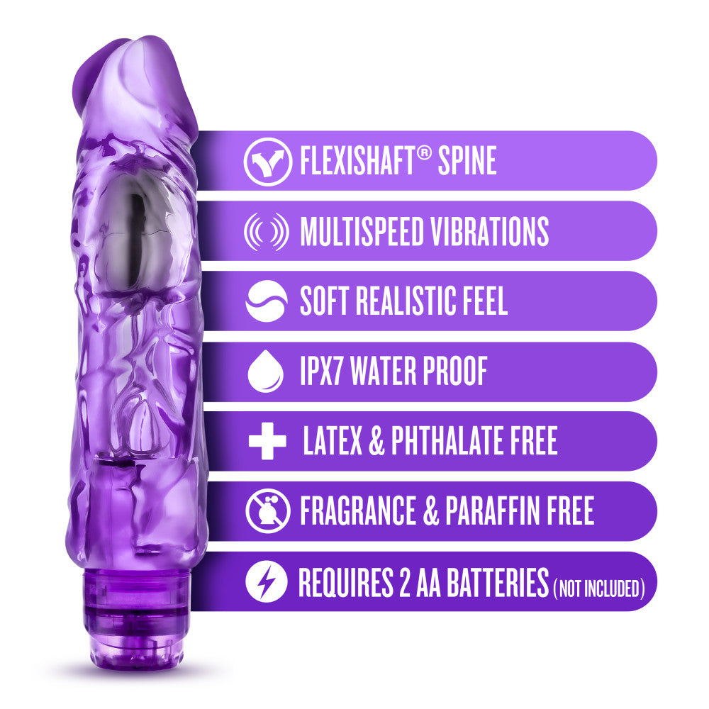 Naturally Yours By Blush® | Wild Ride Realistic Purple 9-Inch Vibrator、mySite、bottomscart