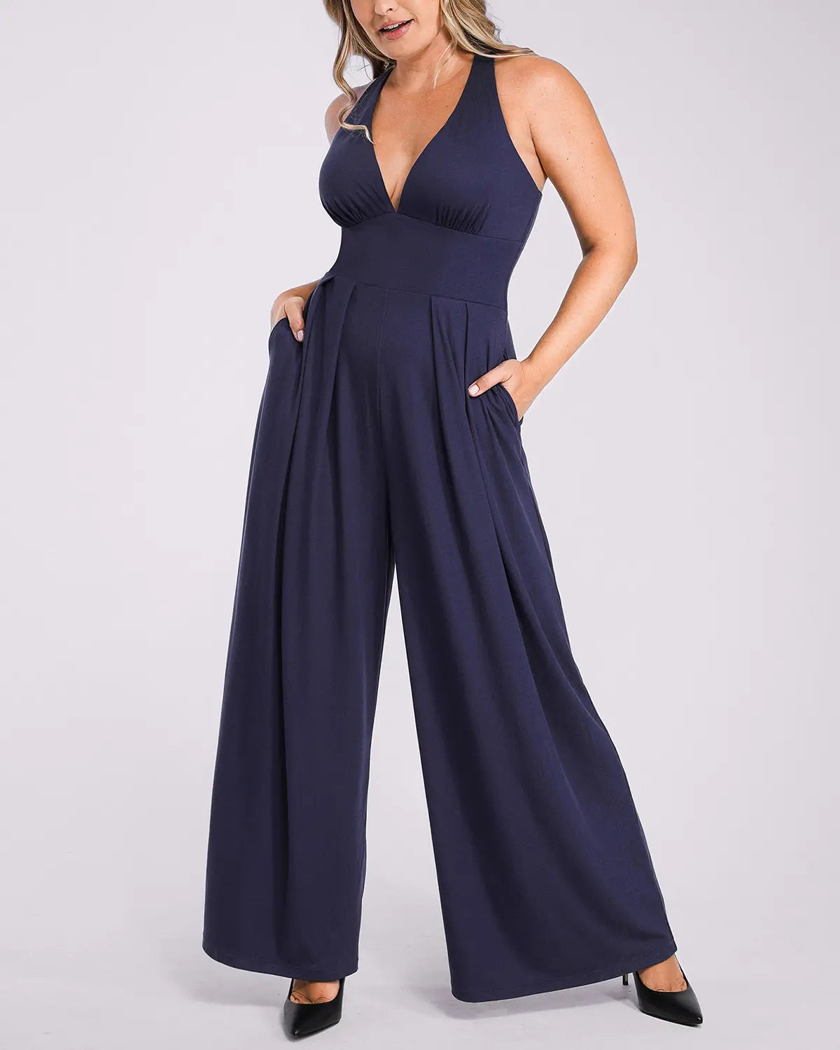 Deep V Built-In Shaping Jumpsuit、mySite、bengalsvssteelers