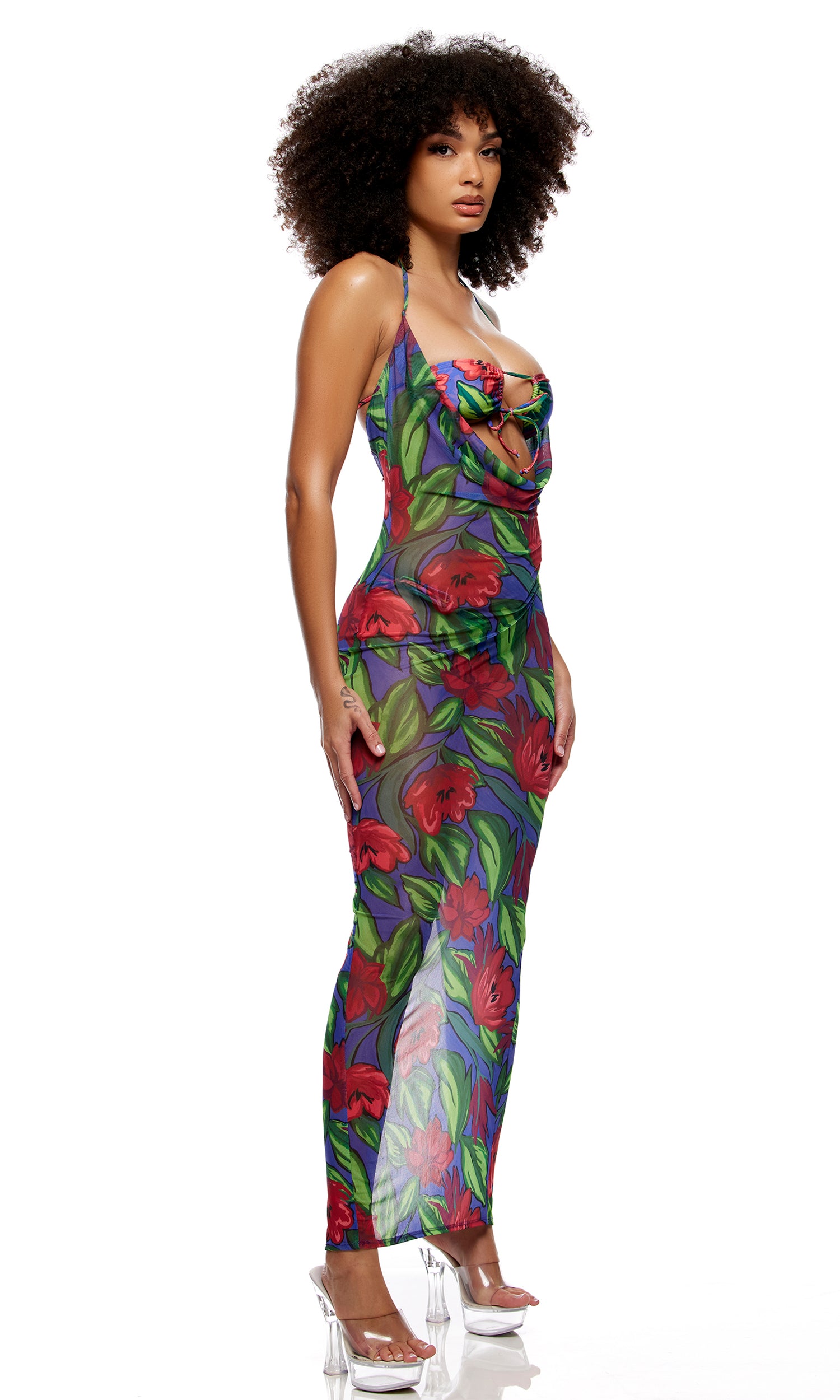 Amalfi Mesh Pool Maxi Dress - Painted Flora、mySite、bengalsvssteelers