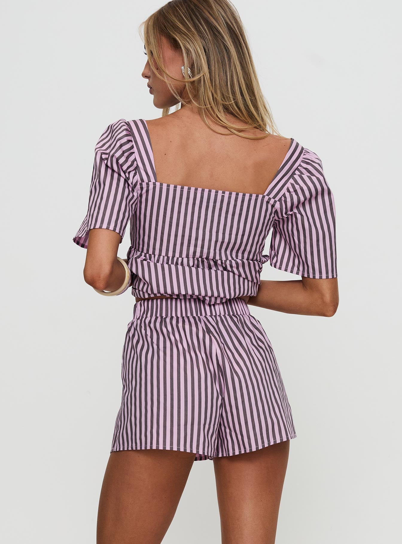 Two Young Hearts Tie Up Set Pink / Brown Stripe、mySite、solidvoid