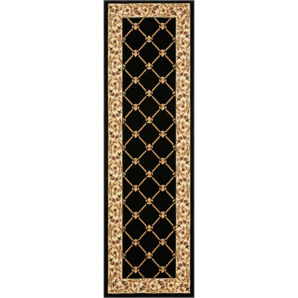 Fleur De Lis Black Formal Rug、mySite、gigharbornorthrealestate