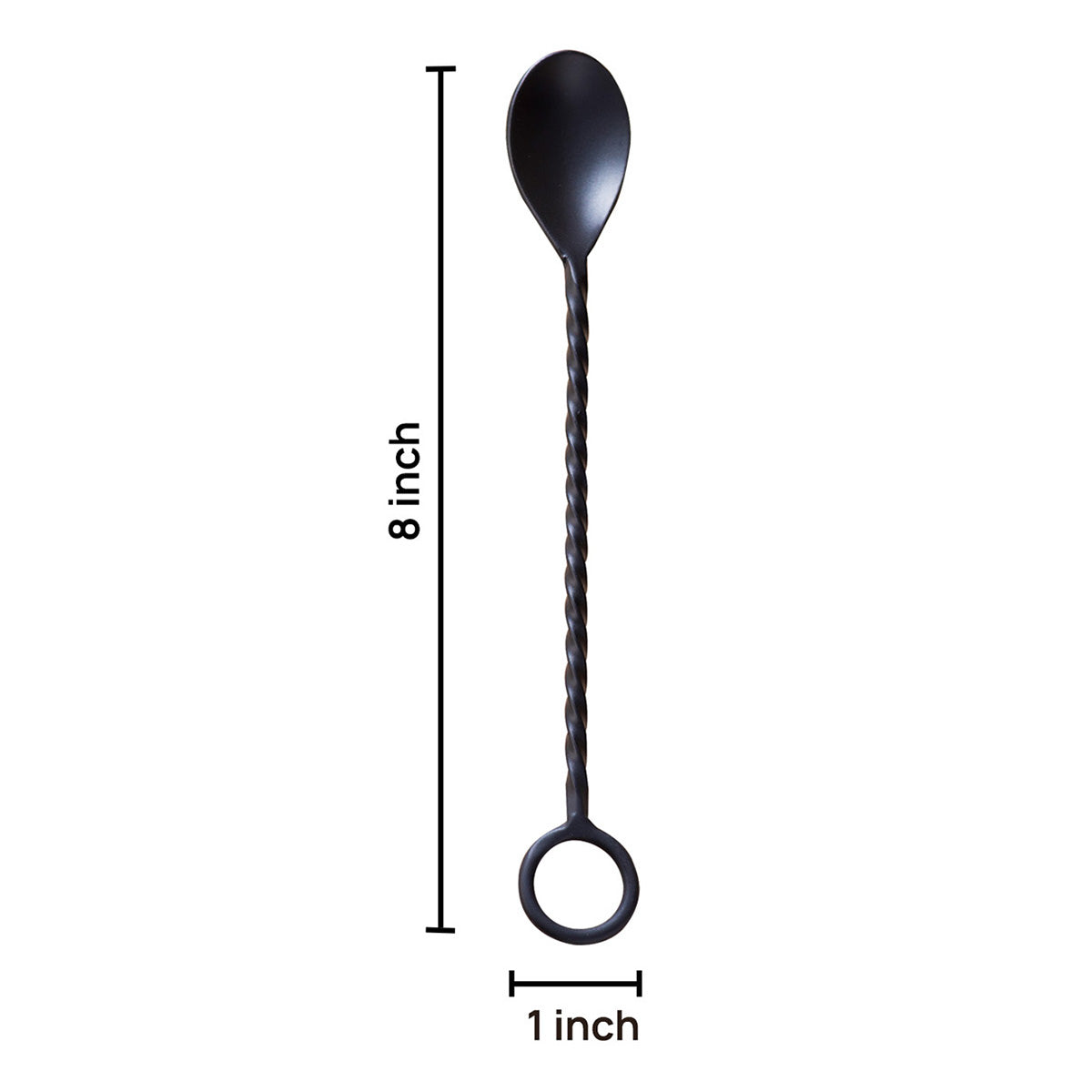 Stainless Steel Bar Spoon | Long Twisted Handle | Black、mySite、camillekostekn