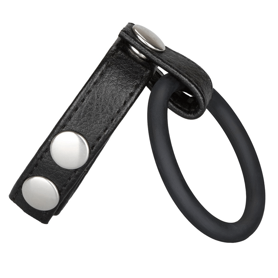 Medium Leather Ball Spreader Cock Ring by Cal Exotics、mySite、bottomscart